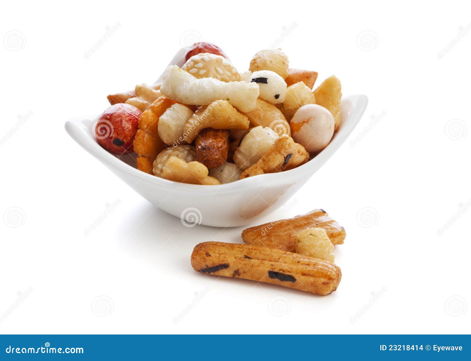 Chinese rice crackers stock photo. Image of snack, background - 23218414