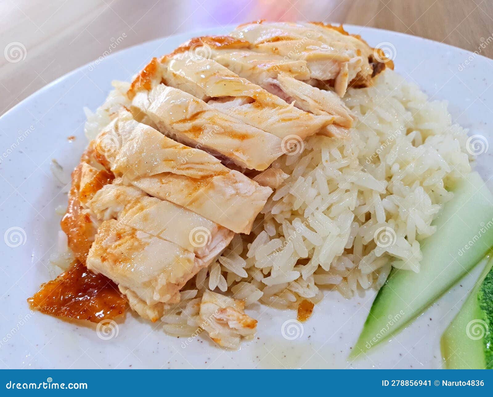 Singapore: Chinese Roast Chicken Rice Stock Image - Image of breast