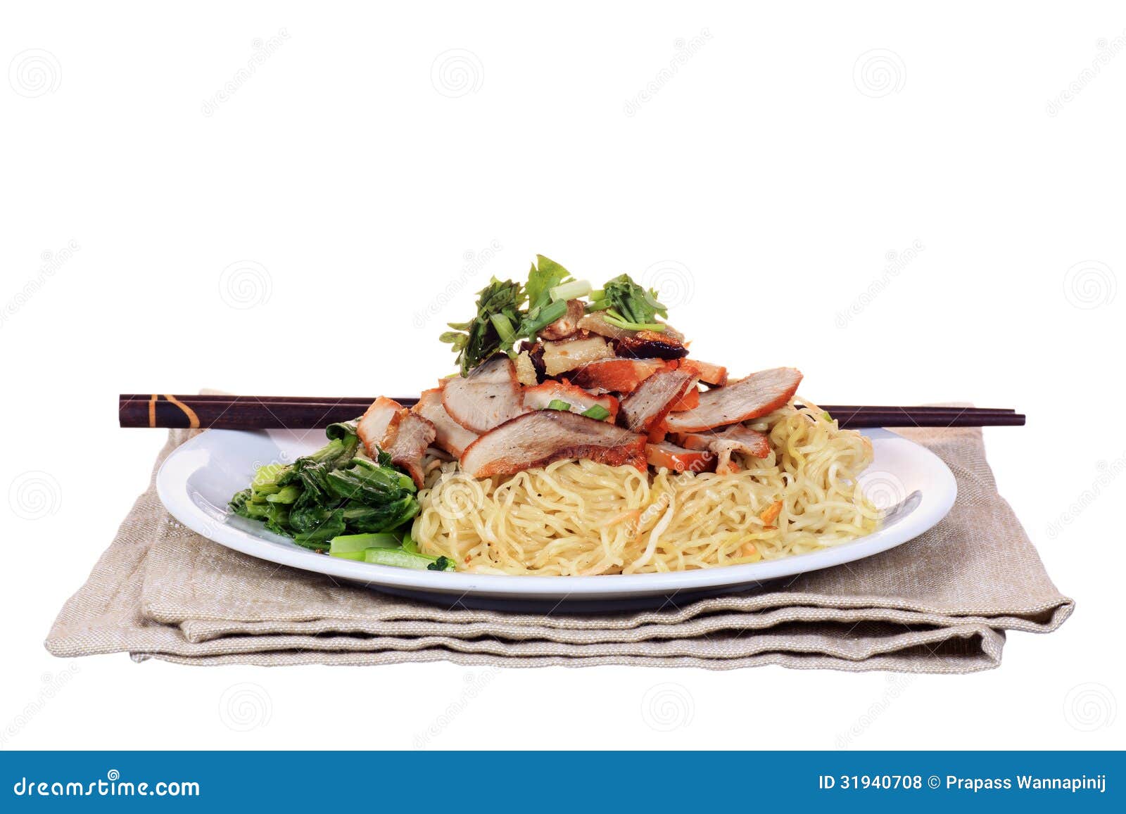 Chinese Roast Pork Noodle Dish Stock Photo Image of lunch, china