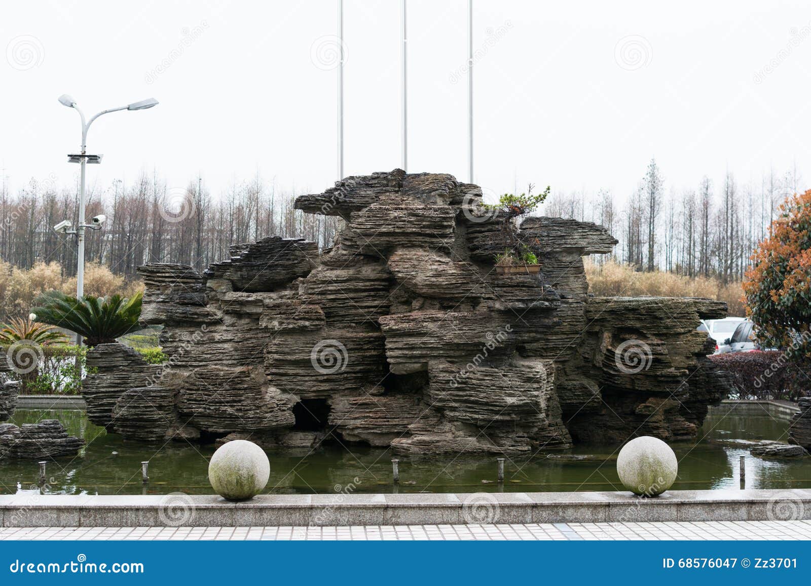 Chinese Rockery Garden stock image. Image of leaves, gardens - 68576047