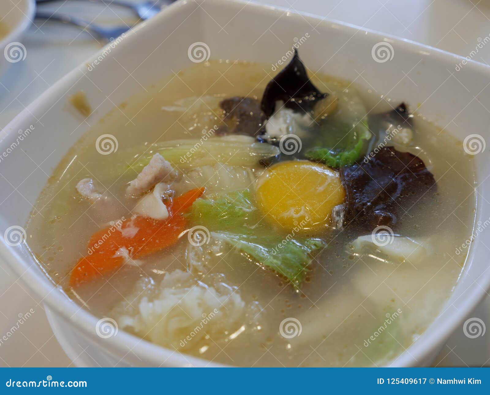 Chinese Seafood Soup stock image. Image of food, warm - 125409617