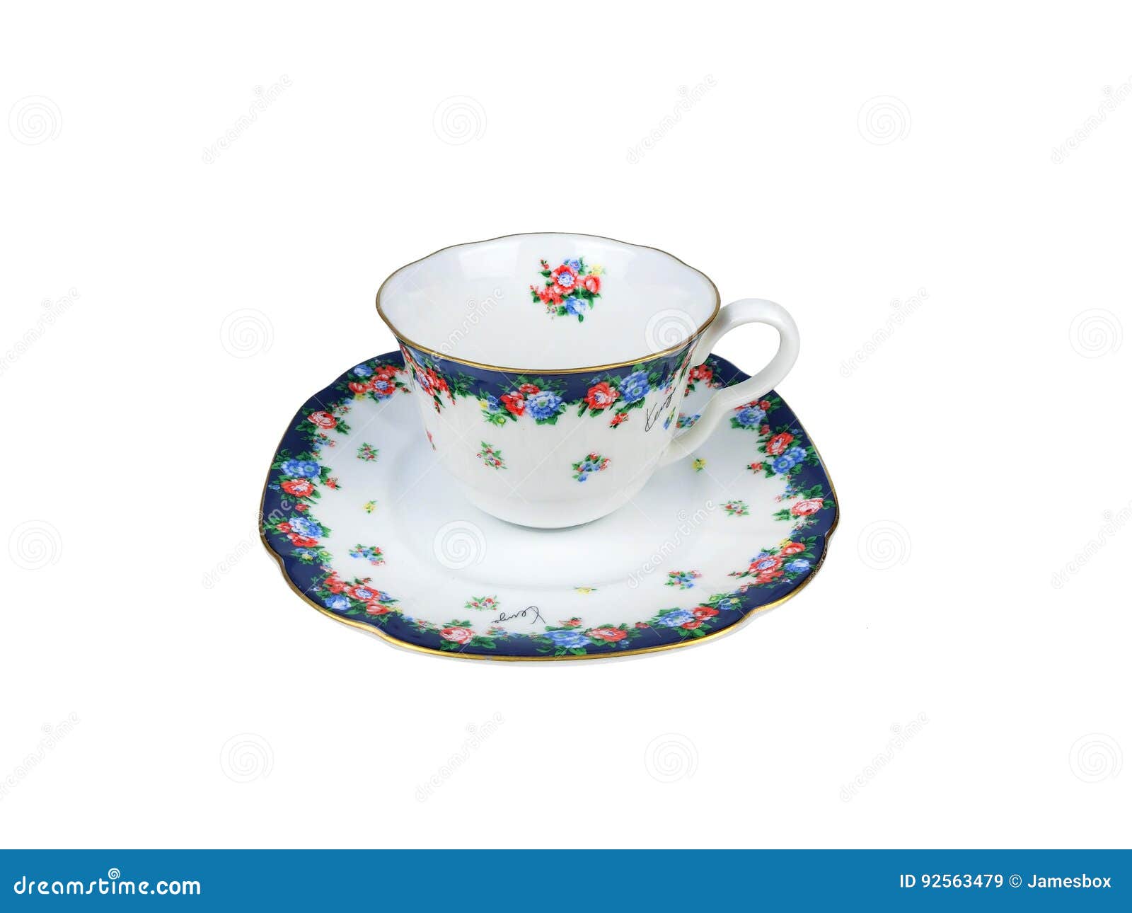 Chinese Set of Tea Cups on White Background Stock Image Image of