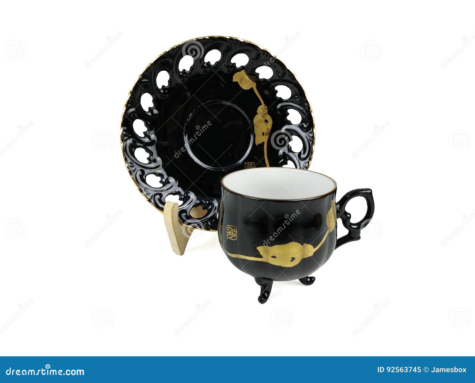 Chinese Set of Tea Cups on White Background Stock Image Image of