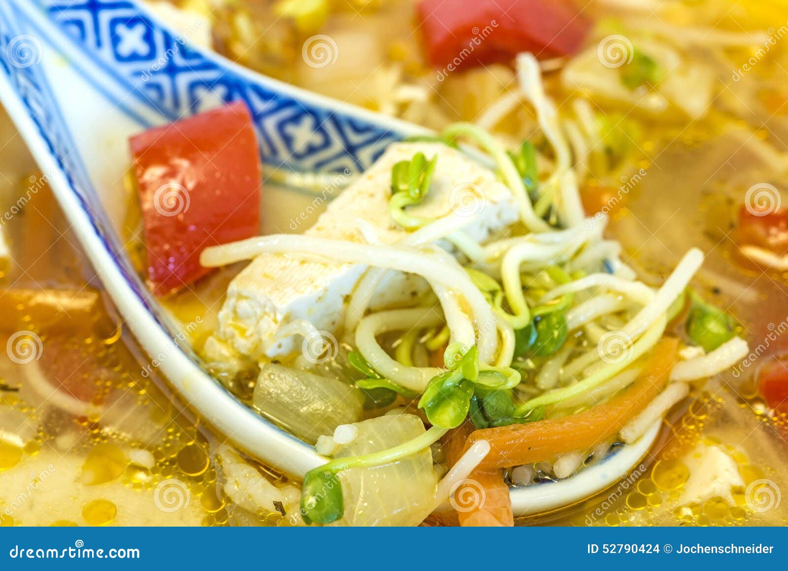 Chinese soup with tofu stock photo. Image of serving - 52790424