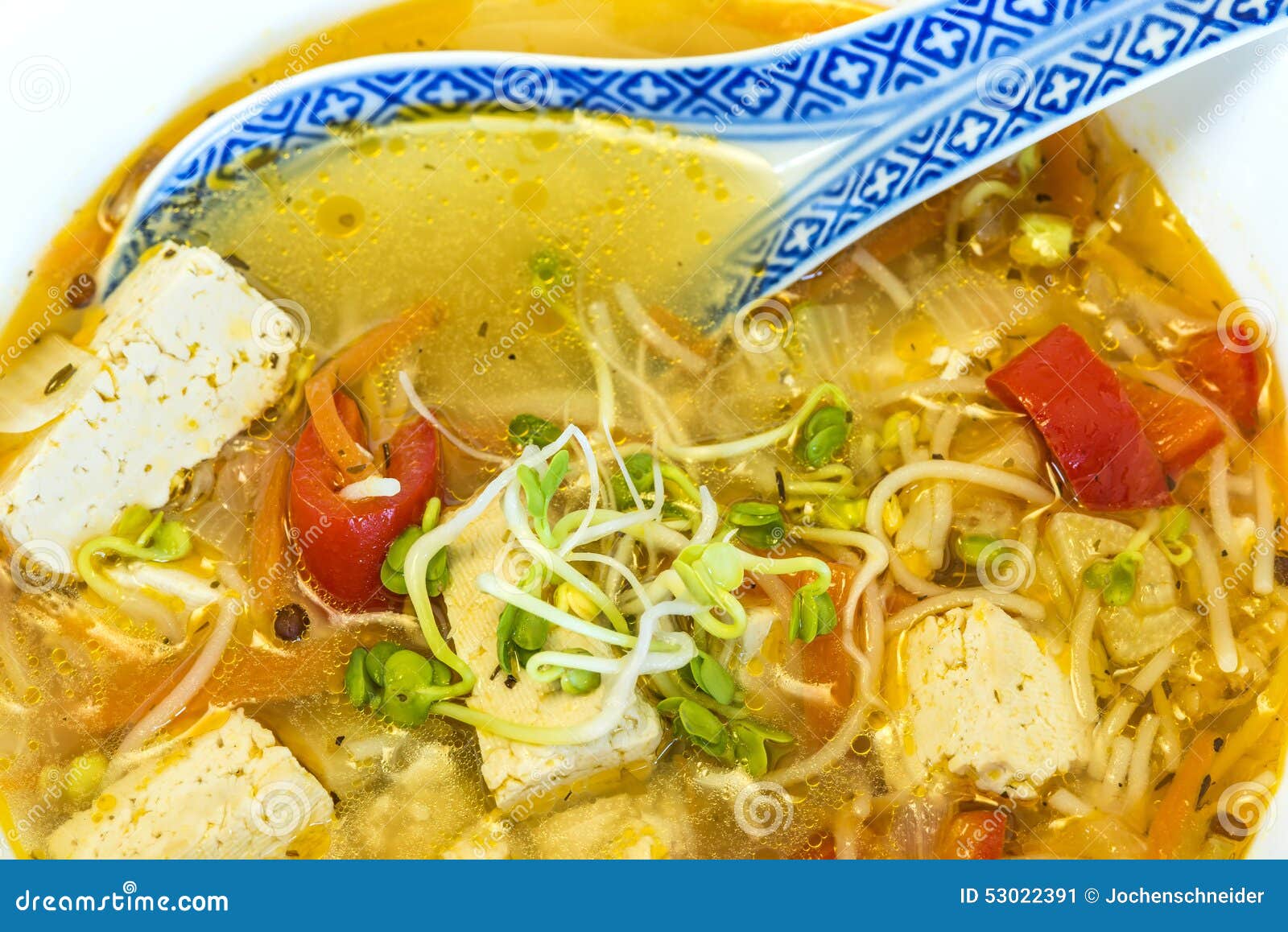 Chinese soup with tofu stock image. Image of tasty, gourmet 53022391