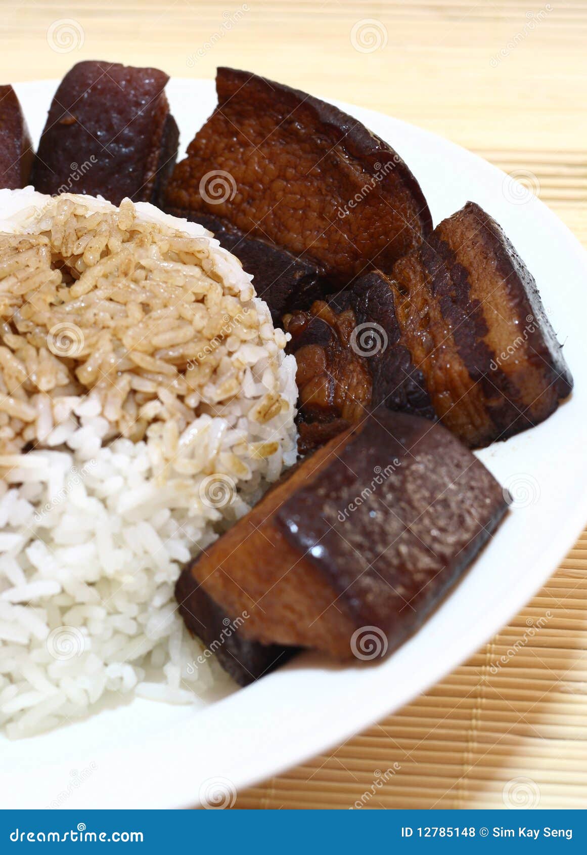 Chinese Soya Sauce Meat with Rice Stock Photo Image of cuisine, meat