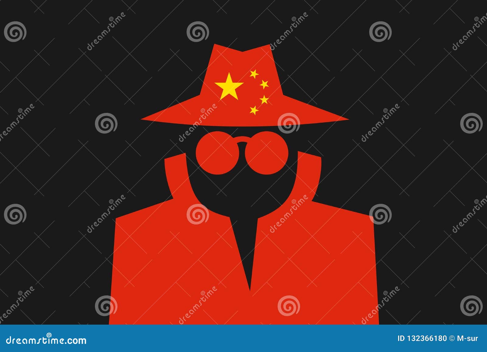 Chinese Spy is Doing Espionage Stock Vector - Illustration of police ...