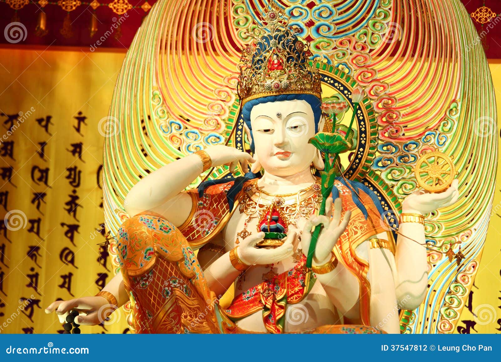 Chinese Statue, Guan Yin Sculpture Stock Photo Image of golden