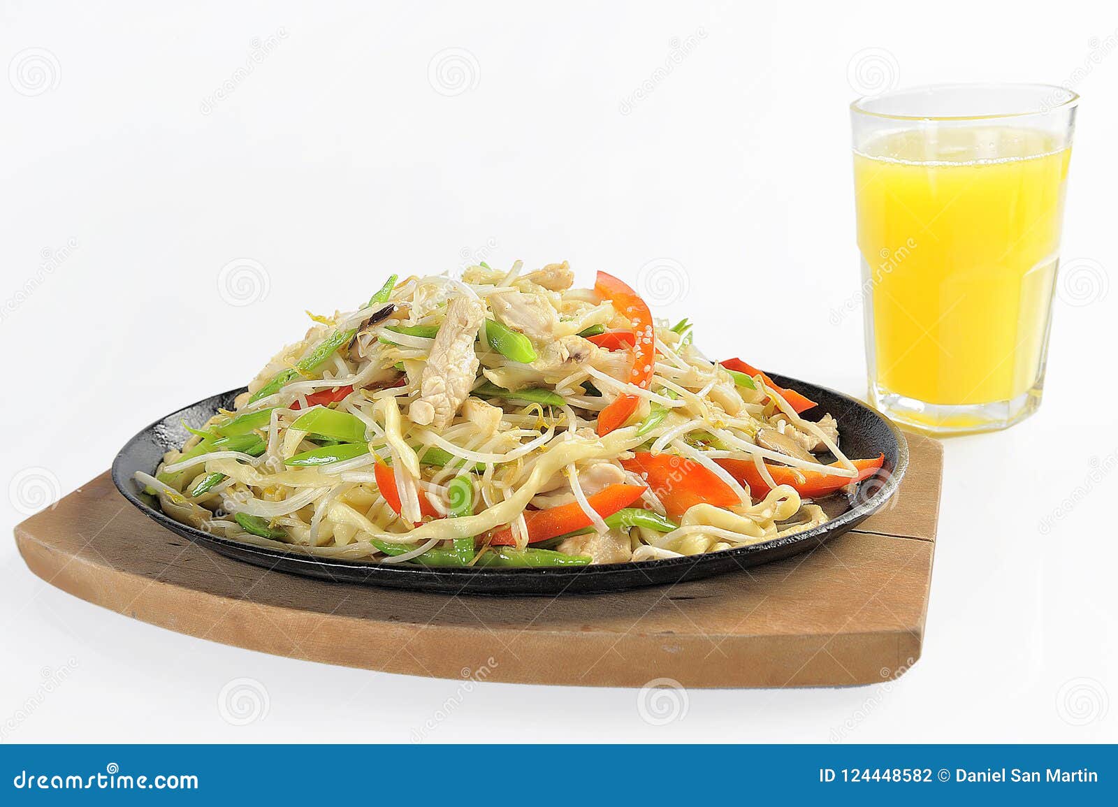 Chinese Stir-fried Noodles with Chicken Stock Photo - Image of fast