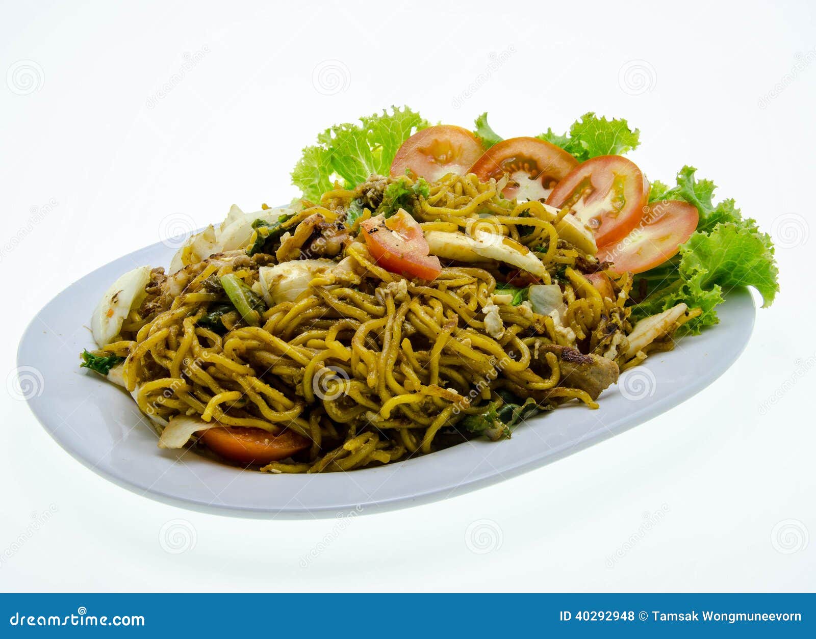 Chinese Stir-fried Noodles Isolated Stock Photo - Image of fried, sauce