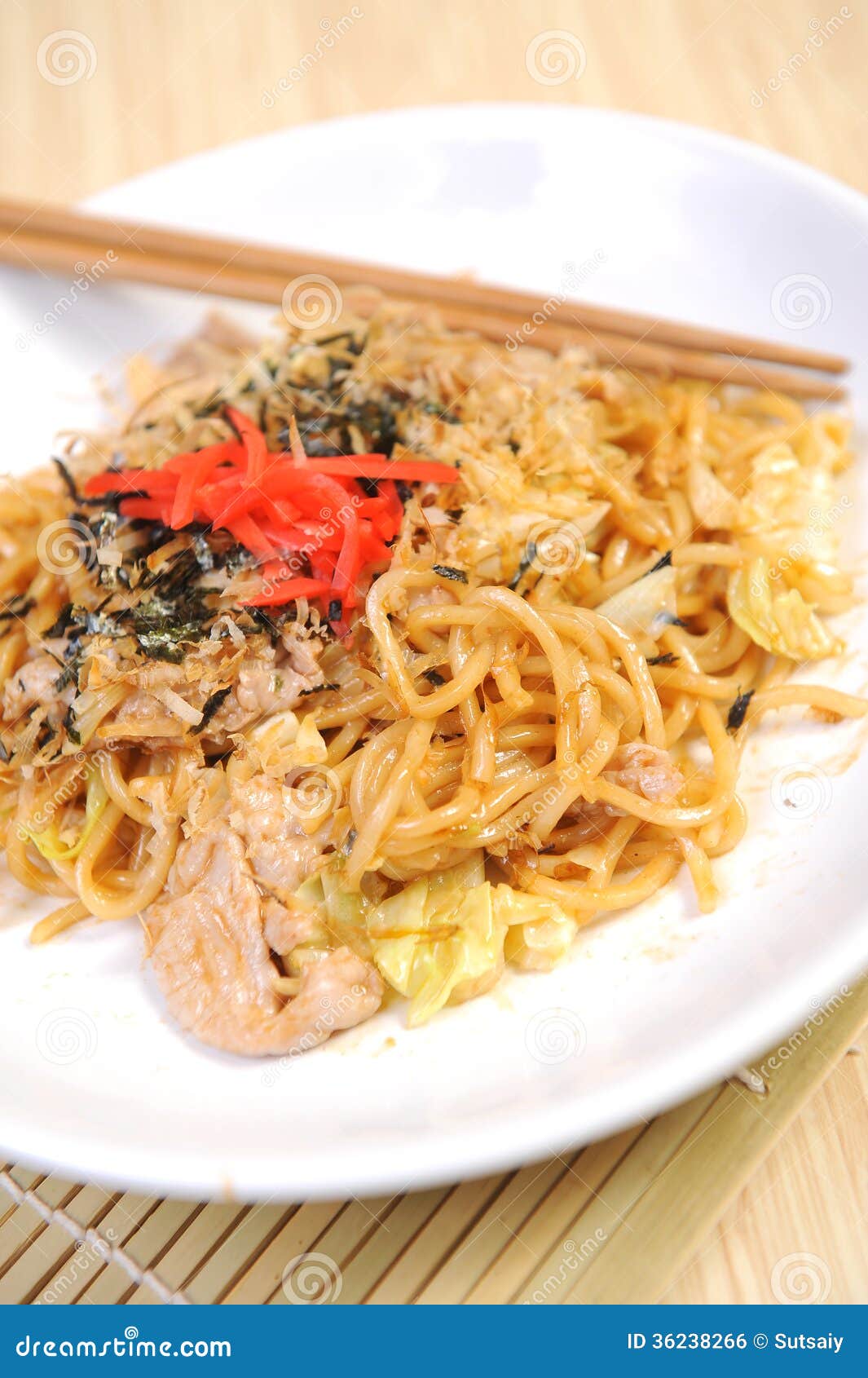 Chinese stir fried noodles stock photo. Image of dish - 36238266