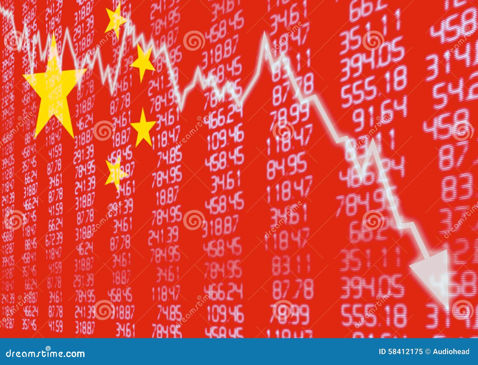 Chinese Stock Market Down stock illustration. Illustration of decline