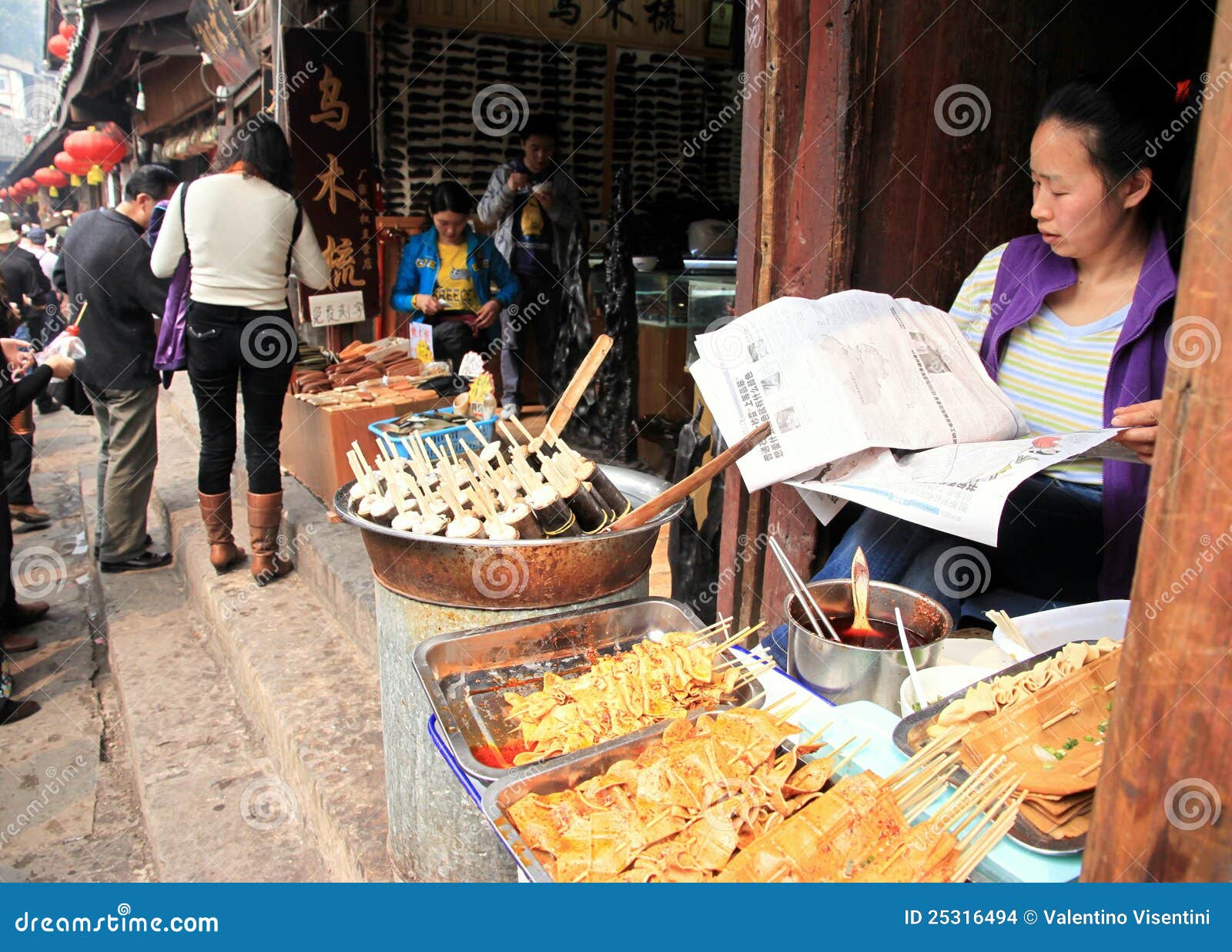 Chinese Street Food Vendor editorial stock image. Image of cuisine