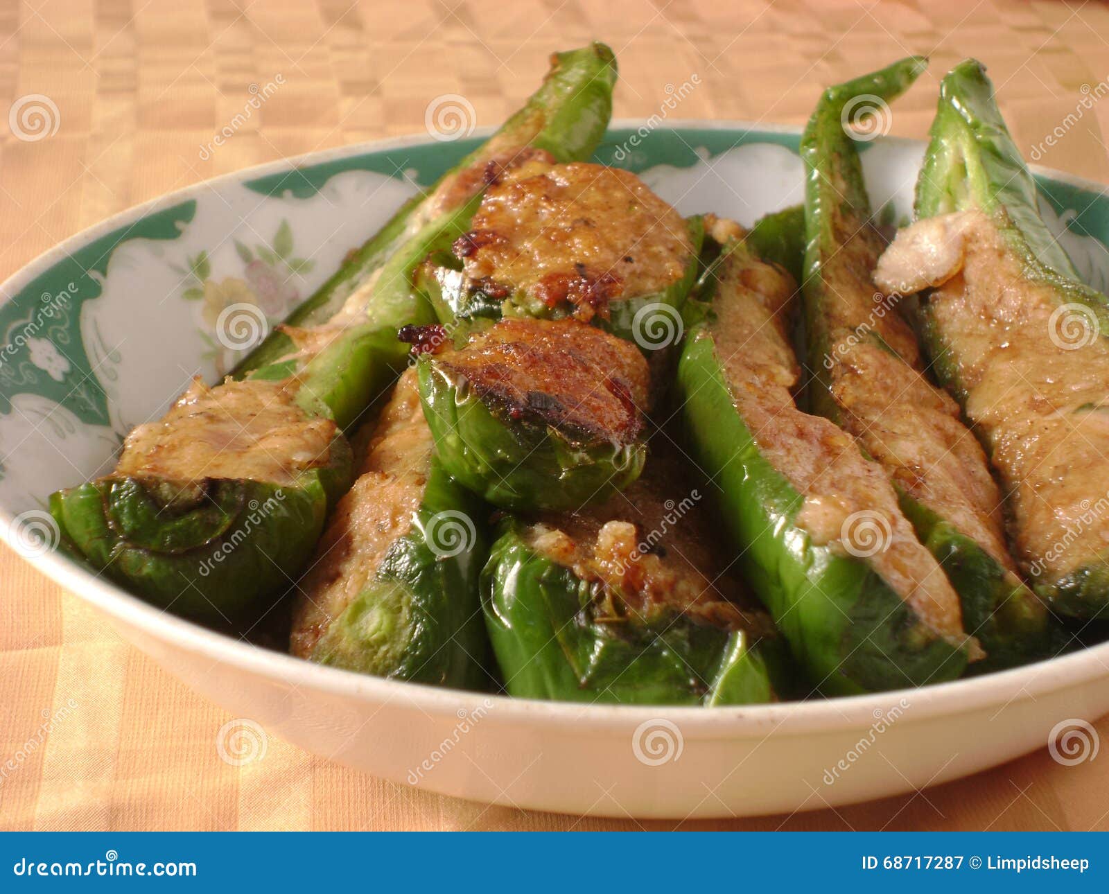Chinese Stuffed Peppers with Minced Meat Stock Image Image of meal
