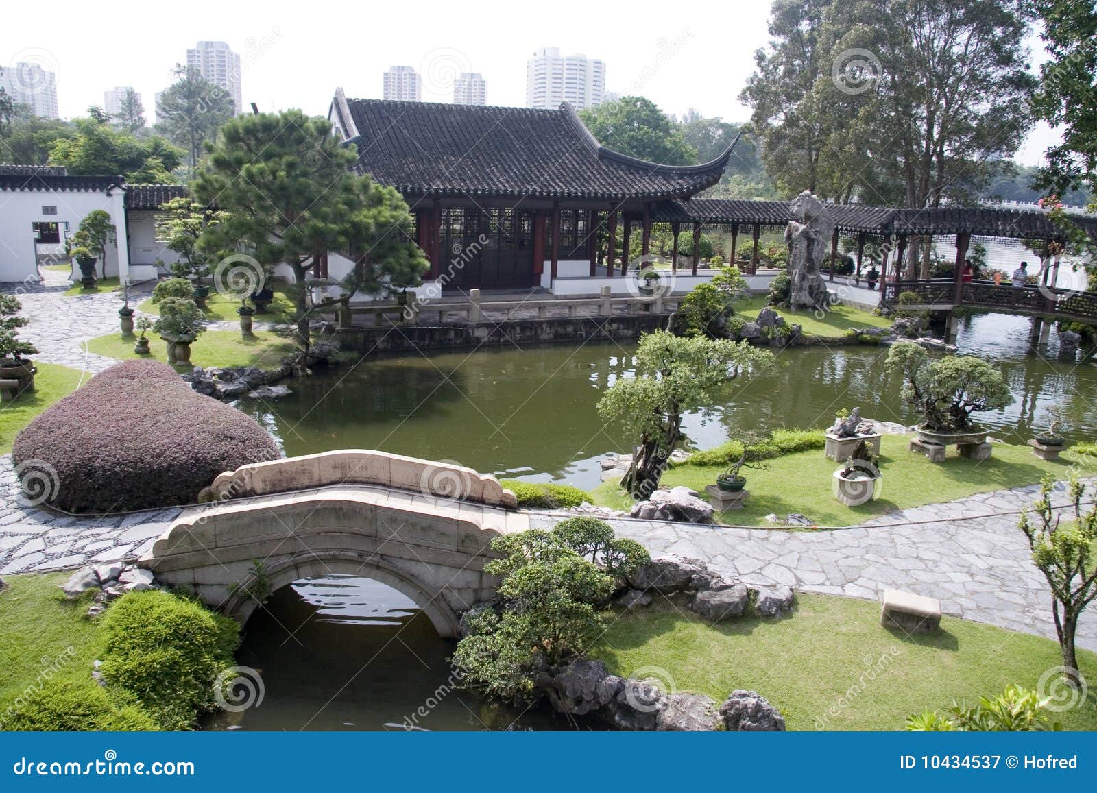 Chinese style garden stock image. Image of pavilion, plant - 10434537