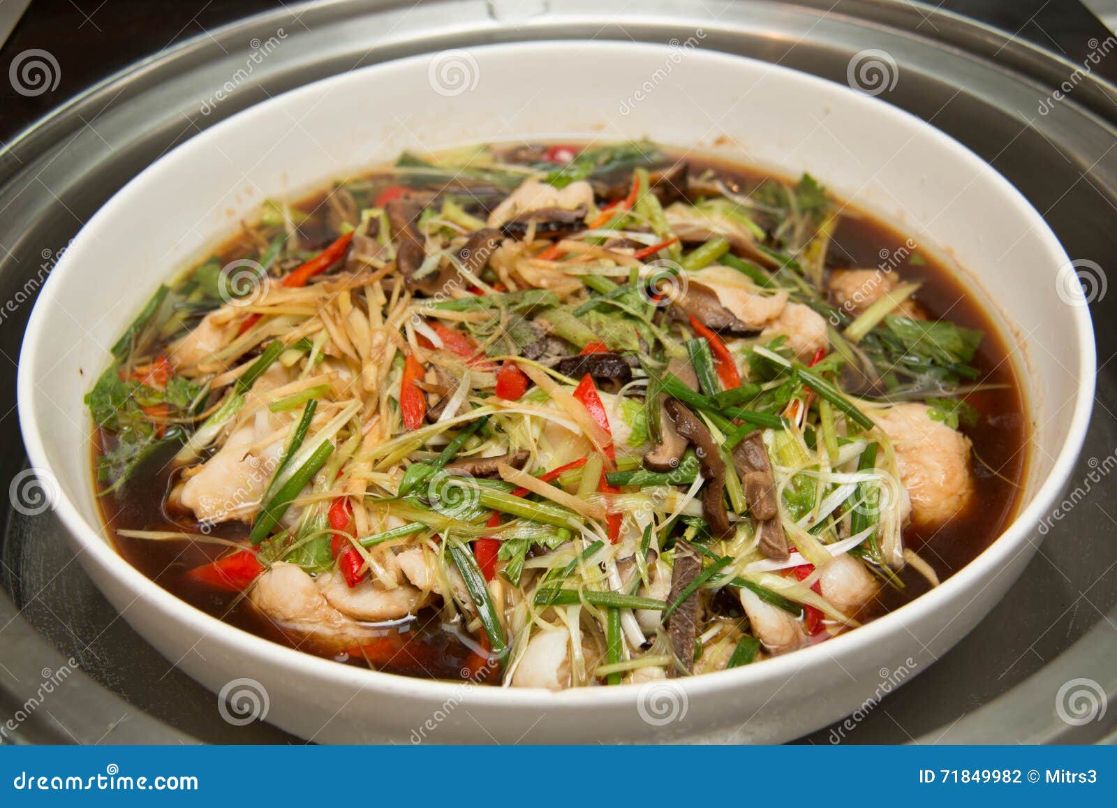 Chinese Style Steamed Fish in Soy Sauce Stock Photo Image of cuisine