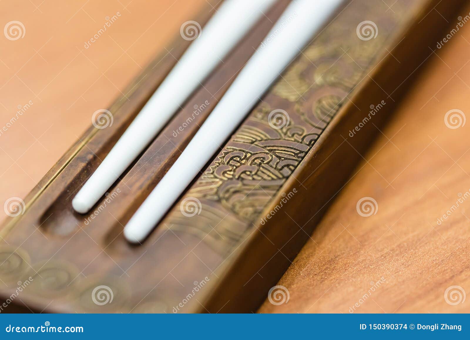 Chinese Style Traditional Chops Tickers Closeup View Stock Photo