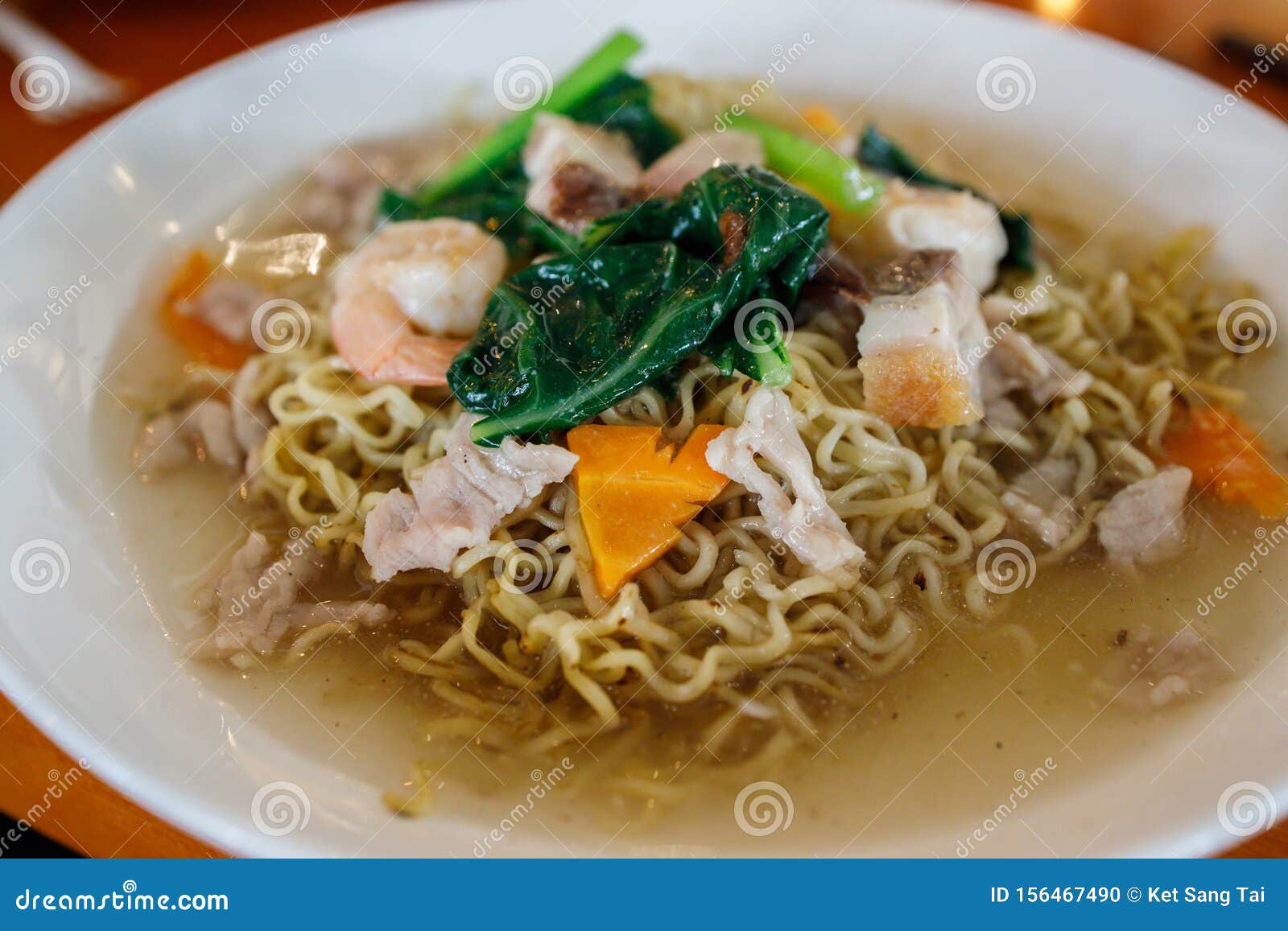 A Plate of Chinese Styled Pan Fried Egg Noodle Stock Photo Image of