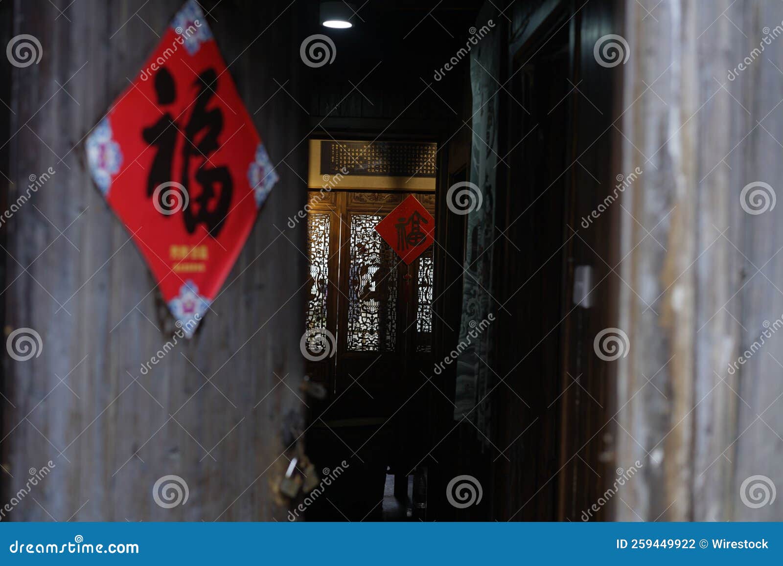 Chinesestyled Signs on a Building Stock Photo Image of construction