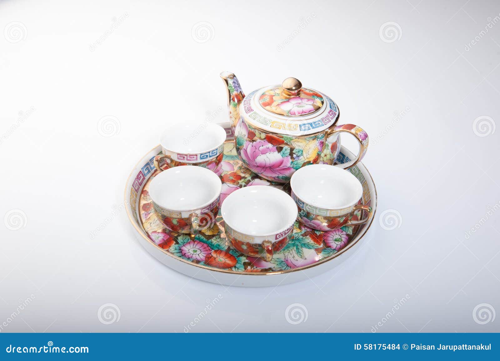 Chinese tea pot and cups stock photo. Image of asia, drink 58175484