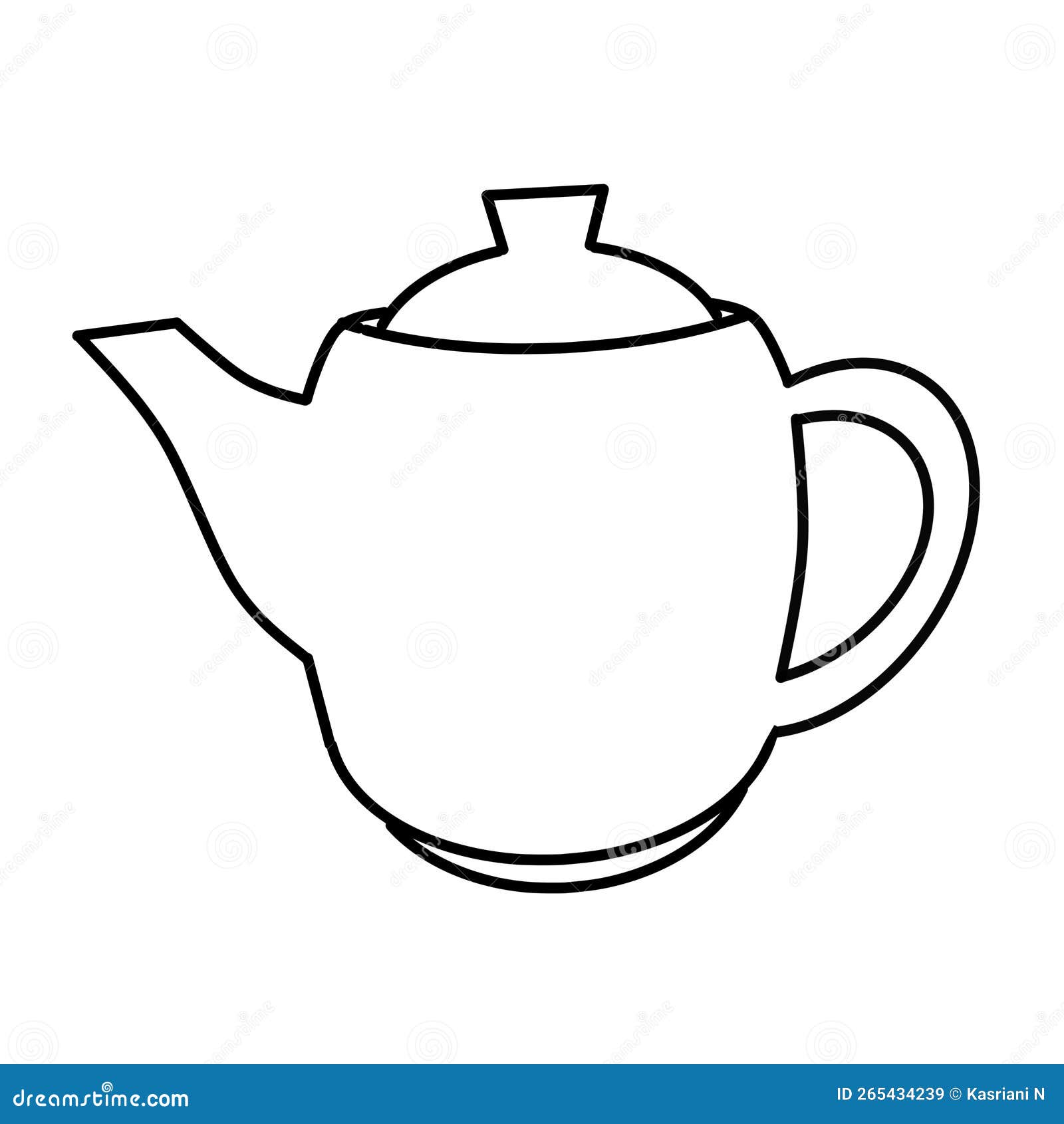 Tea Pot Tracing Coloring Worksheet Kids Stock Vector (Royalty Free)  2274590087 | Shutterstock