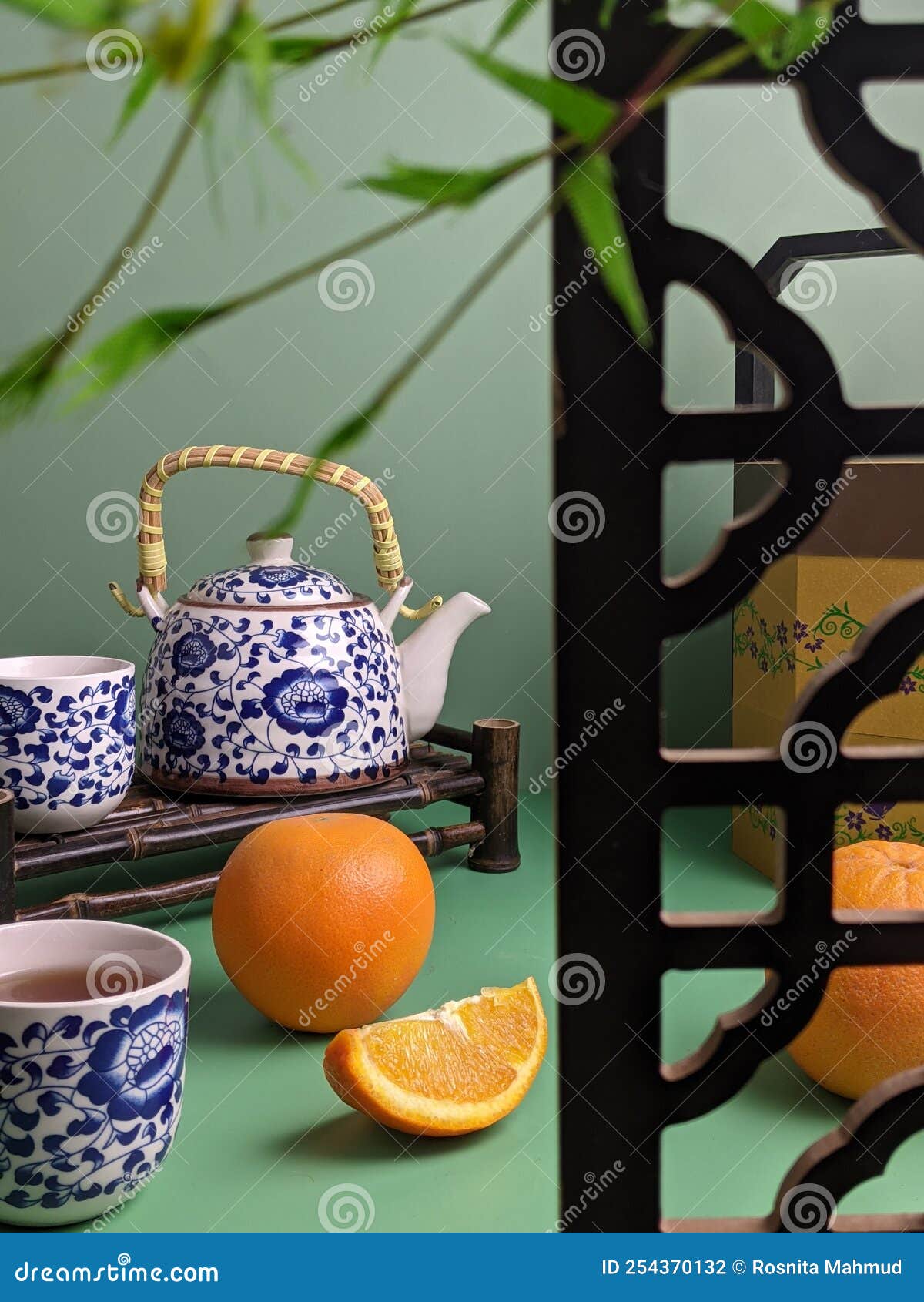 Chinese Tea Set with Orange Stock Photo Image of orange, chinese 254370132