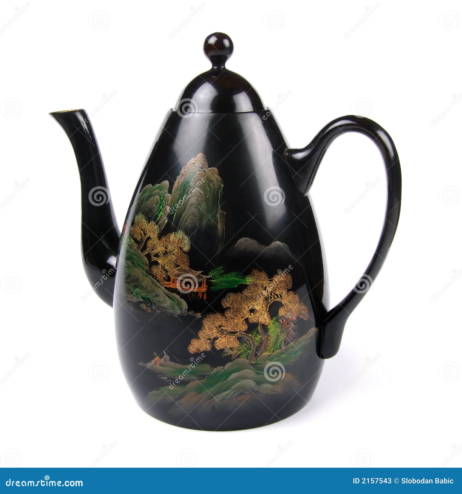 Chinese Teapot stock image. Image of isolated, black, white 2157543