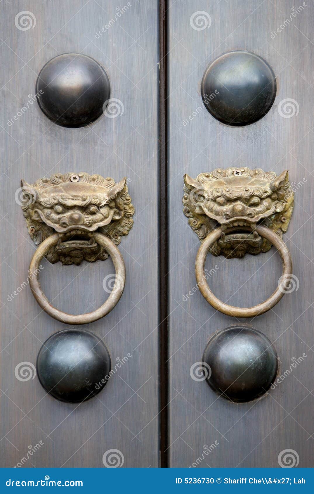 Chinese Temple Door Knobs Stock Photo Image 5236730