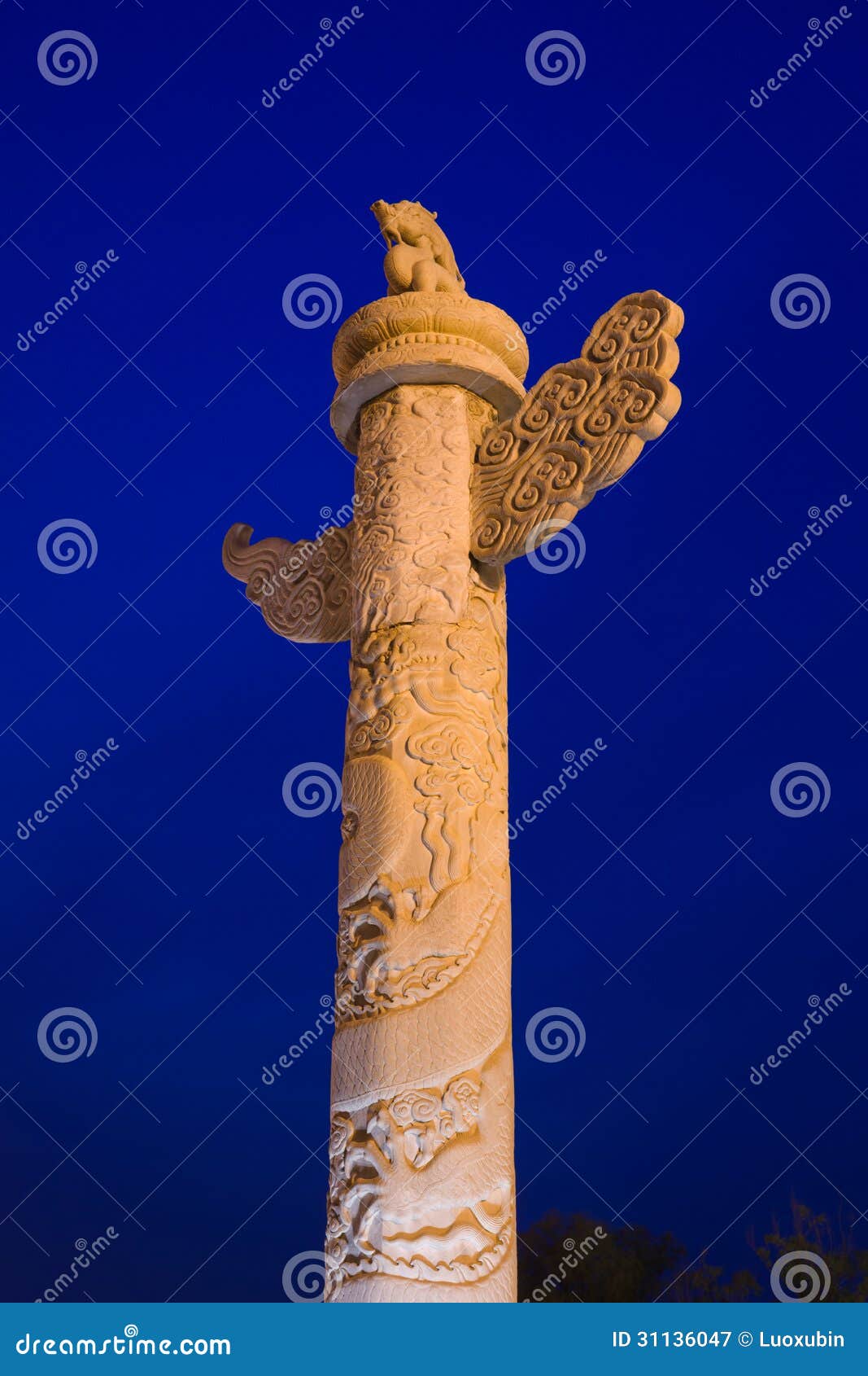 Chinese totem pillar stock image. Image of china, chinese 31136047