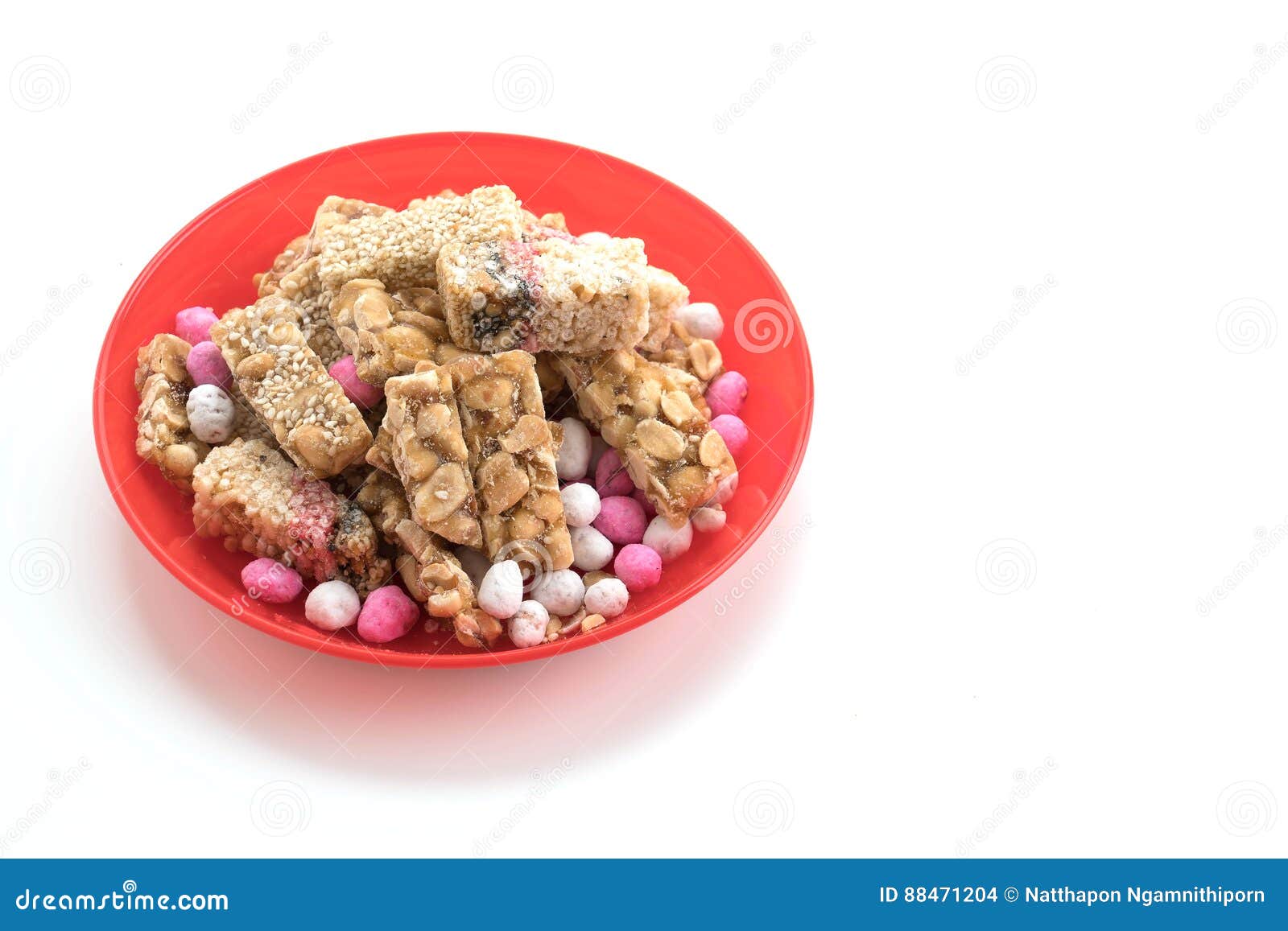Chinese Traditional Snack Peanuts And Sesame Candy Bars Stock Photo