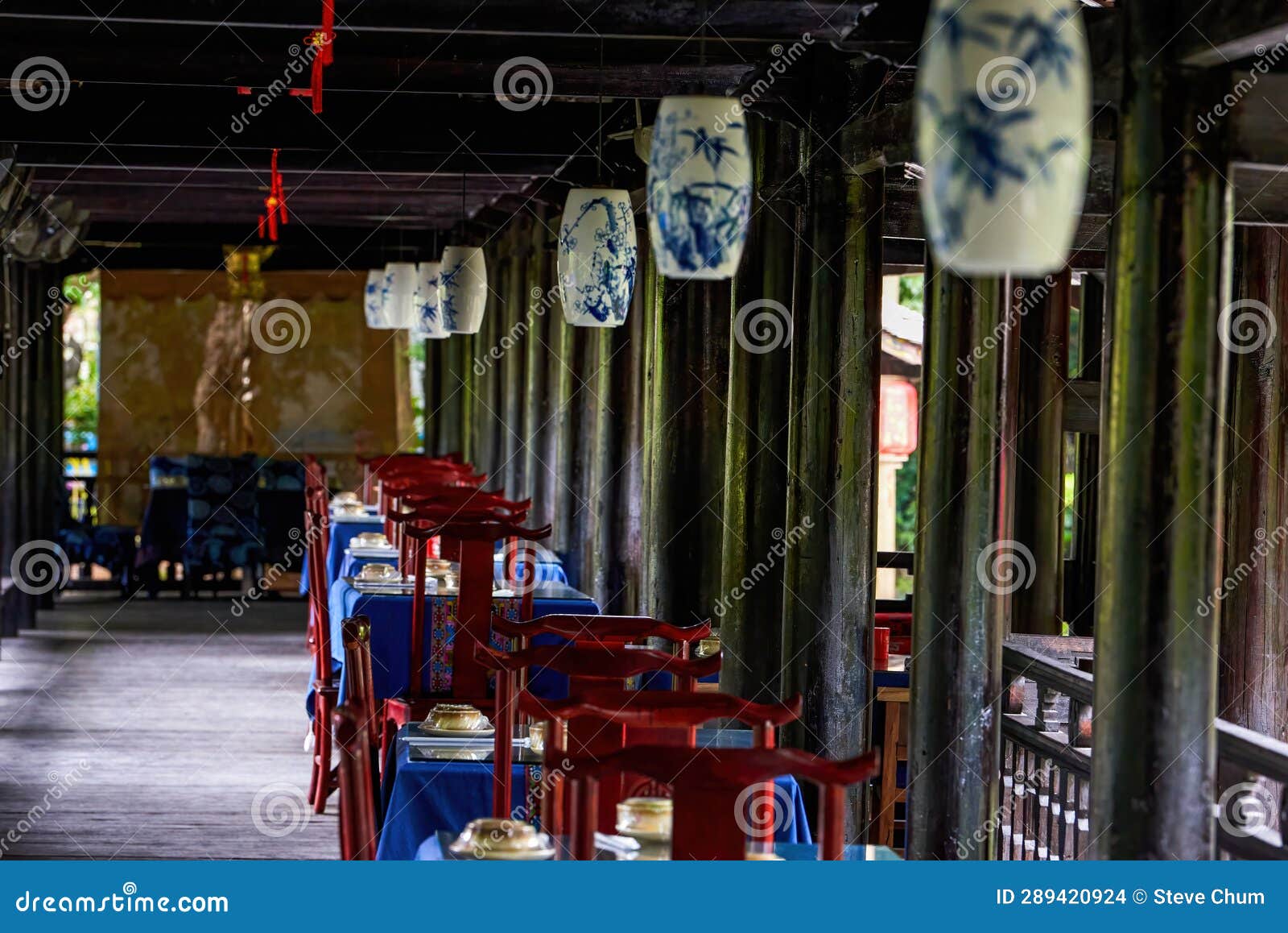 Chinese Traditional Style Restaurant Seating Stock Photo Image of