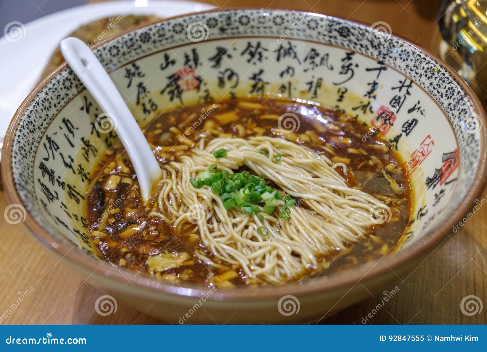 Chinese Type Noodle Lamian Szechuan Stock Image Image of spoon