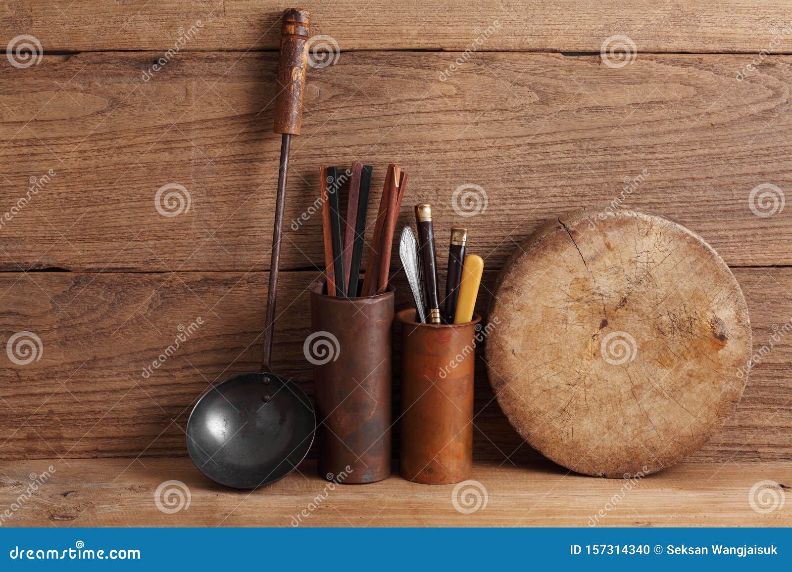 Chinese Utensils in Chinese Restaurant with a Blank Space for a Text