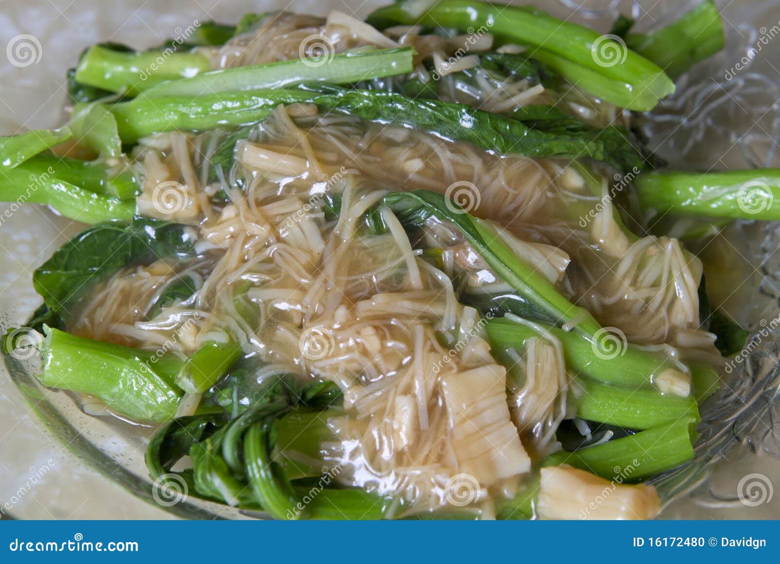 Chinese Vegetable with Dried Scallops Stock Photo Image of greens