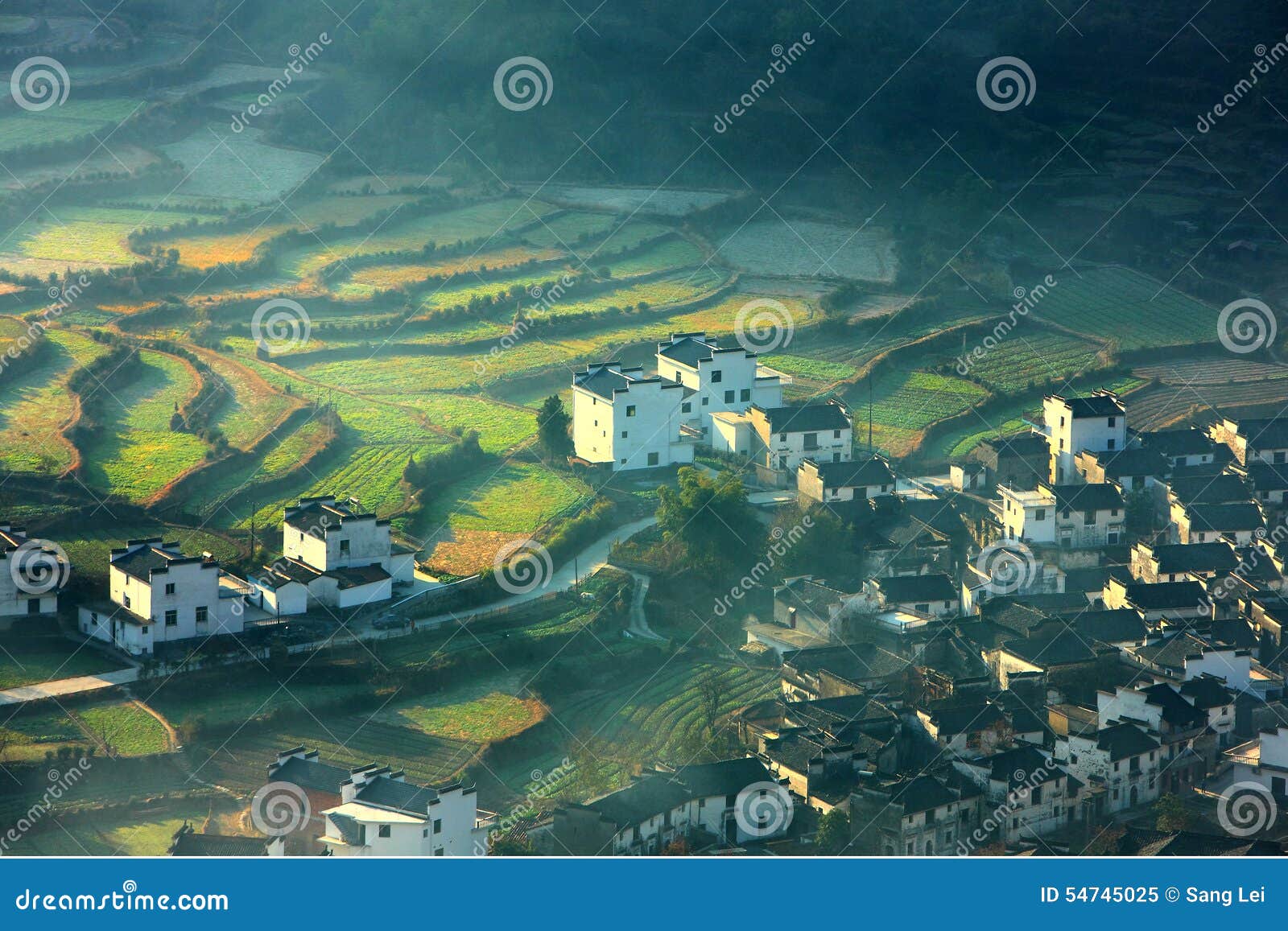 chinese village and terrace