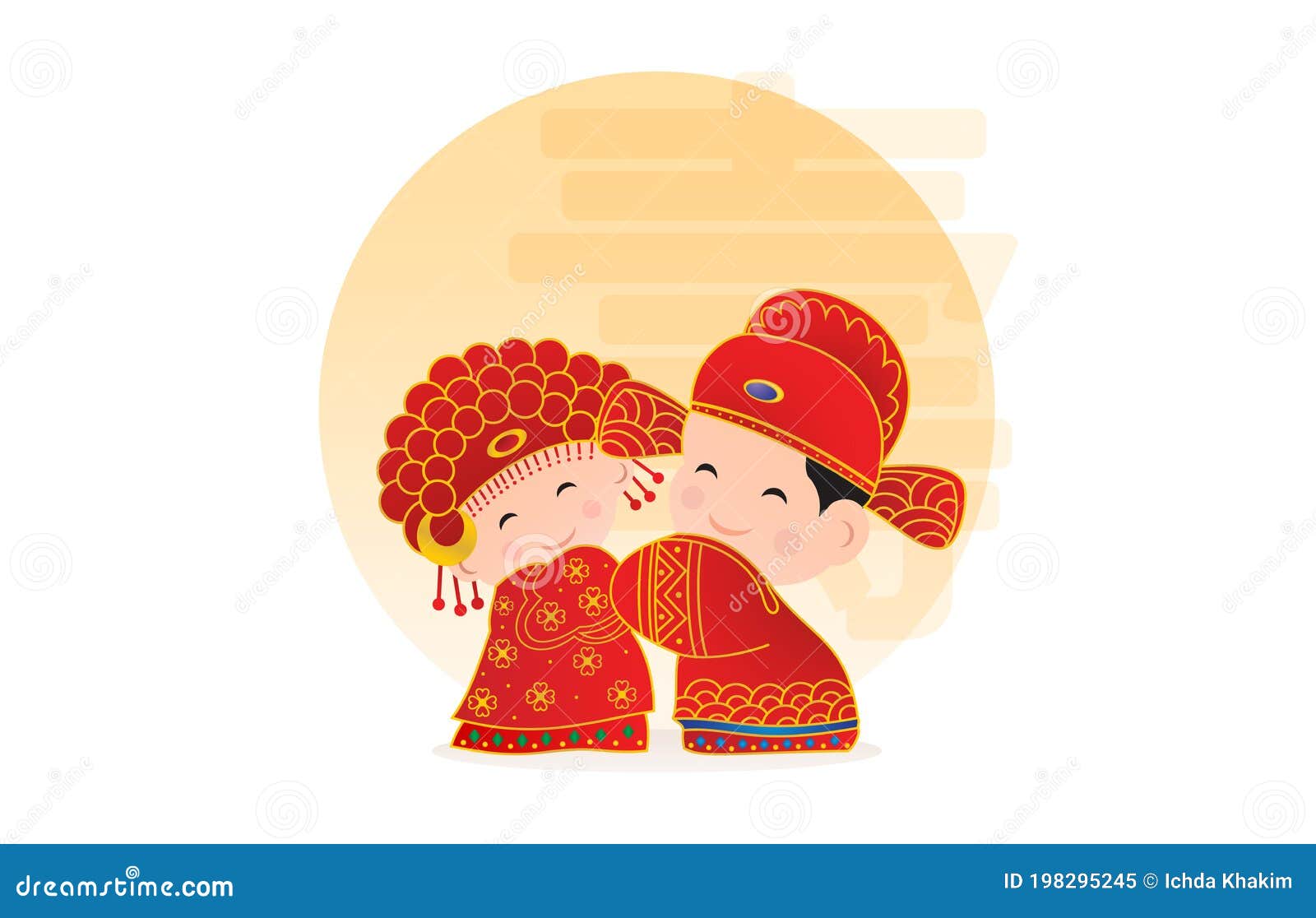 Chinese Wedding Couple, Chinese Wedding Cartoon, Traditional Chinese Wedding,  Chinese Bride and Groom Cartoon Wedding Traditional Stock Vector -  Illustration of married, foil: 198295245