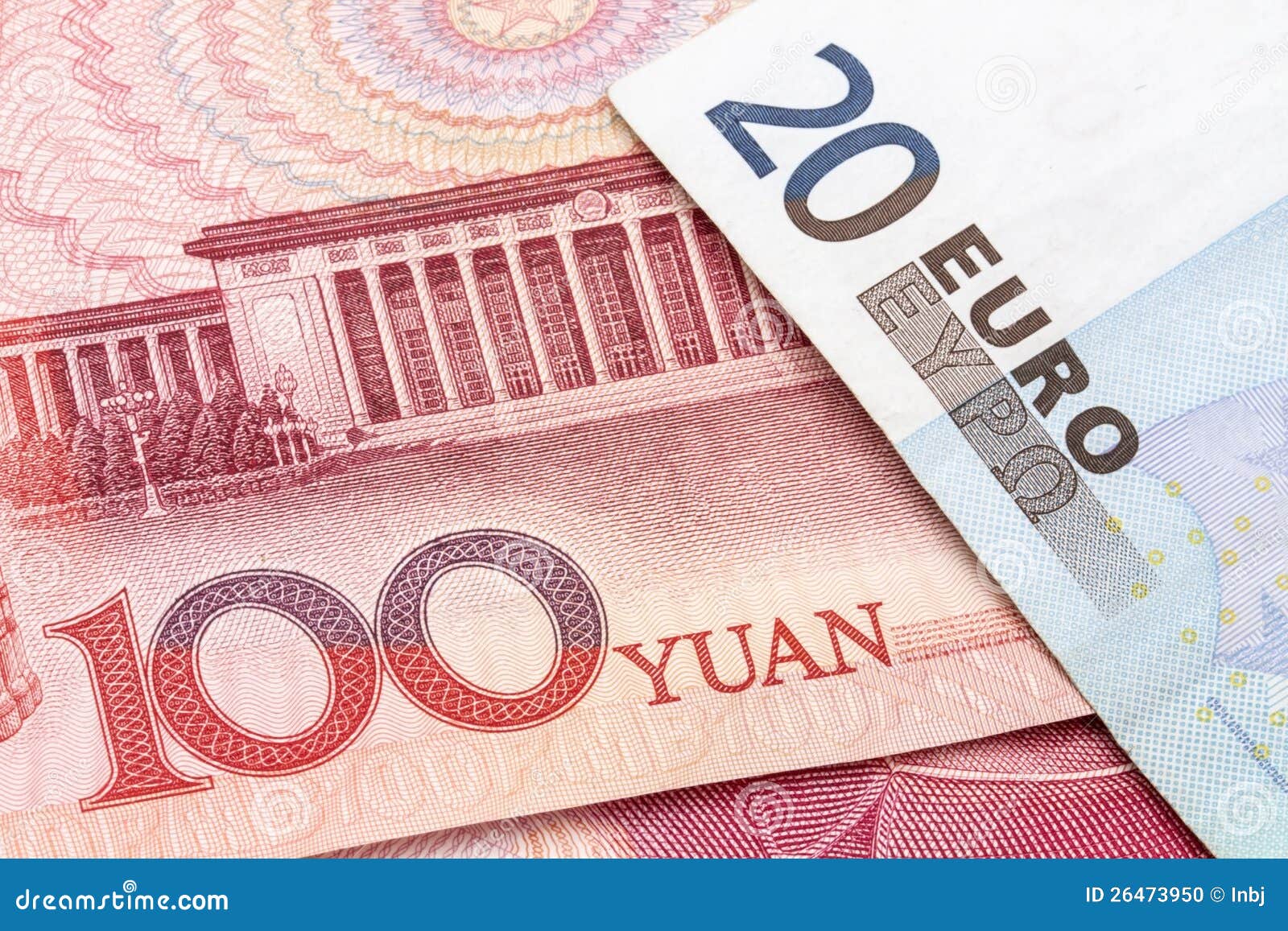 Chinese Yuan en Euro stock foto. Image of euro, oost - 26473950