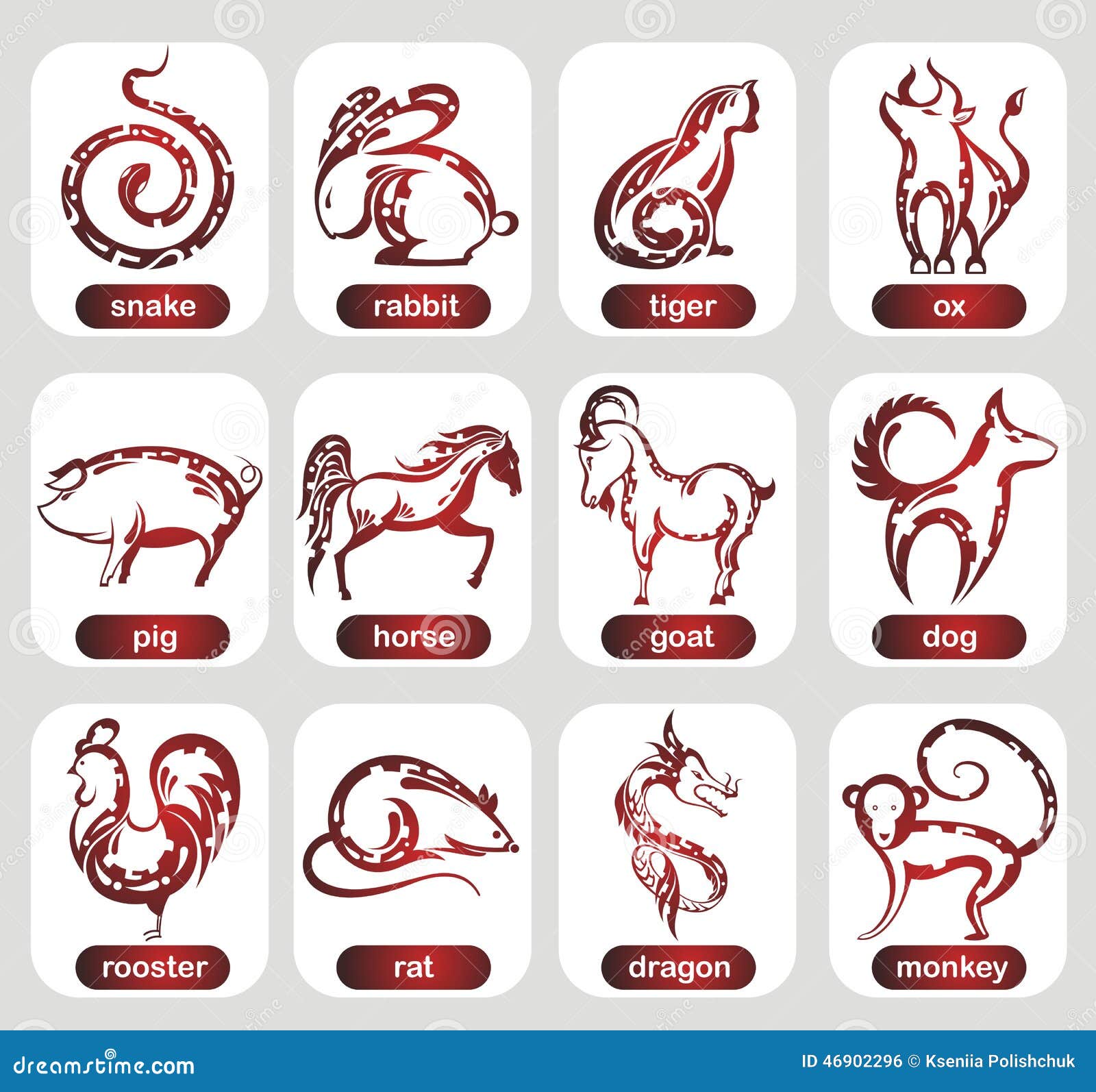 Illustrations Or Icons Of All Twelve Chinese Zodiac Animals Stock  Illustration  Download Image Now  iStock