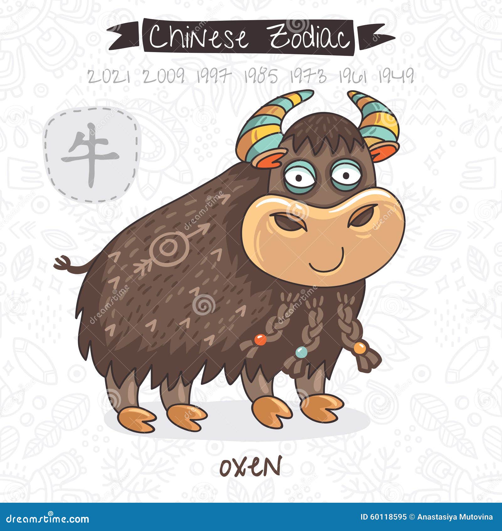 Chinese Zodiac. Sign Oxen. Vector Illustration Stock Vector - Illustration of calendar, decoration: 60118595 Chinese Zodiac. Sign Oxen. Vector Illustration Stock Vector - Illustration of calendar, decoration: 60118595