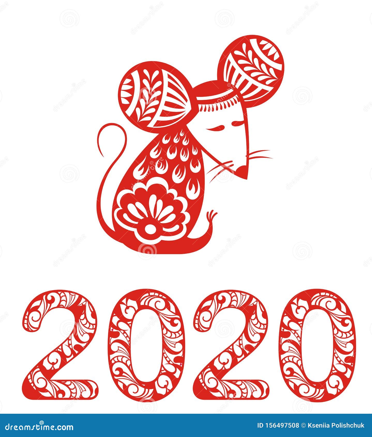 2020 Chinese New Year Greeting Card With Rat Silhouette Stock Vector - Illustration of ...1439 x 1689
