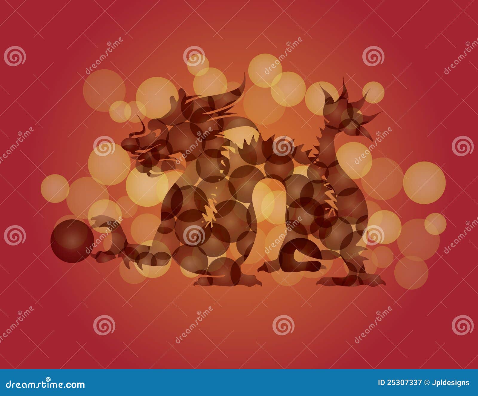 ChineseNew Year Dragon with Ball Illustration Stock Vector