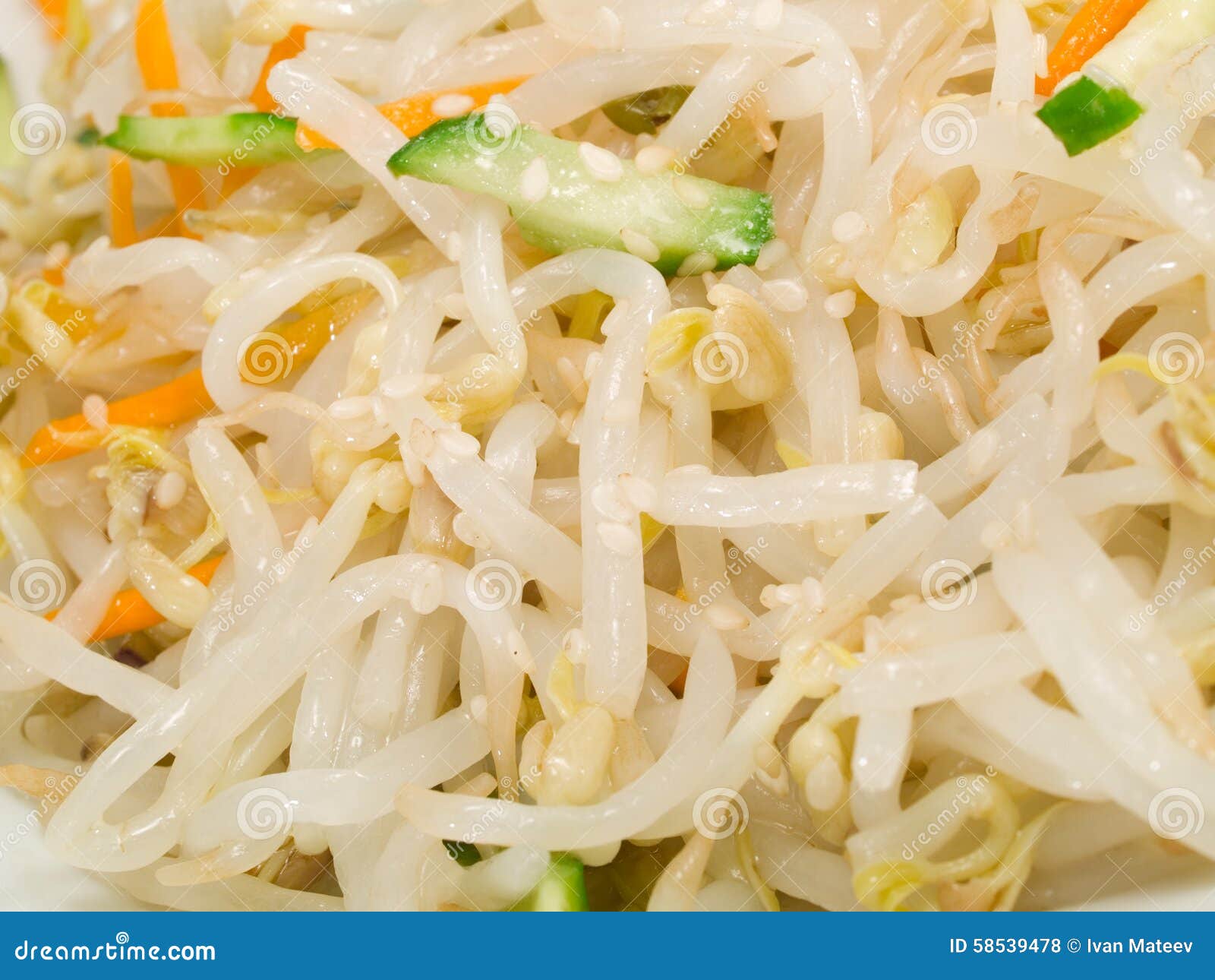 Chinesischer Sojabohnen-Salat Stockfoto - Bild von sesam, makro: 58539478