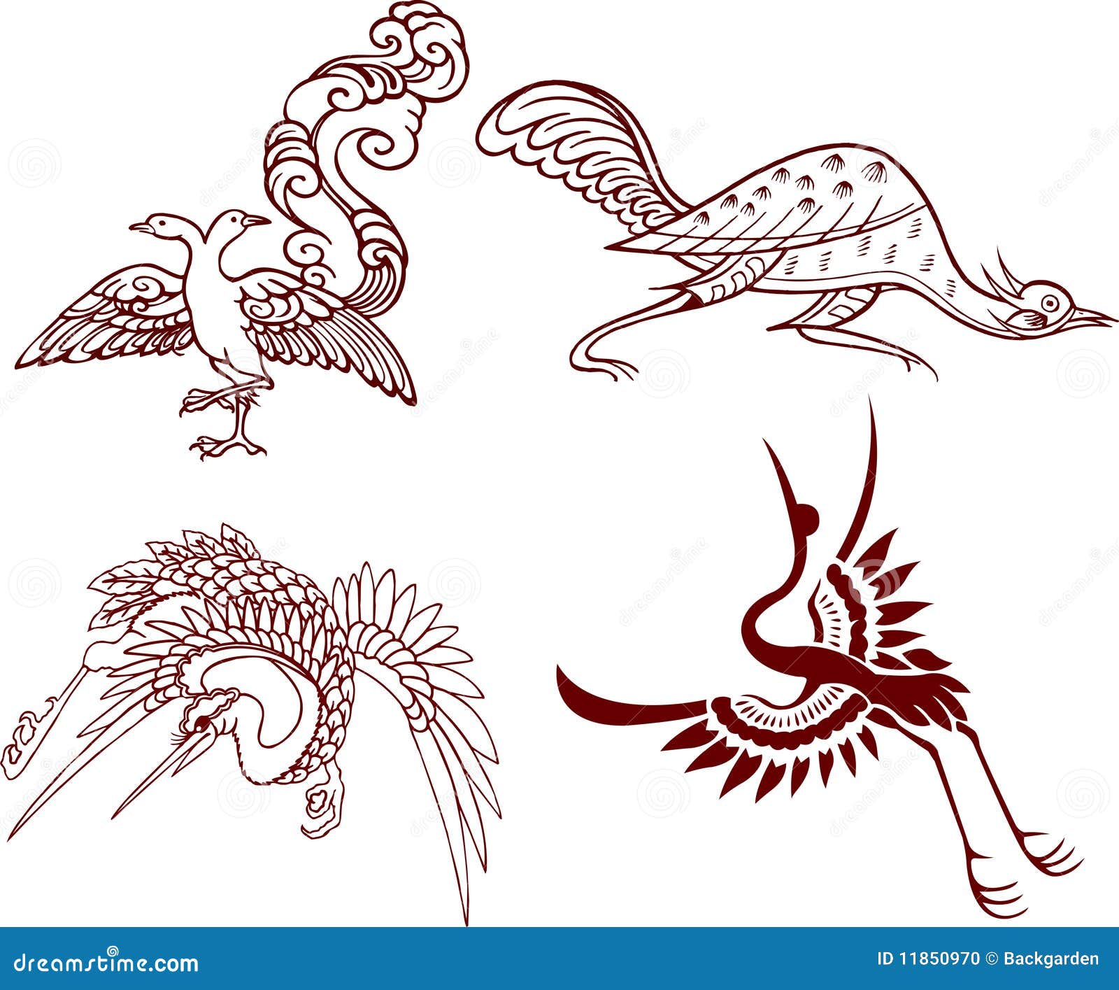 Chinesischer Vogel Vektor Abbildung Illustration Von Vogel