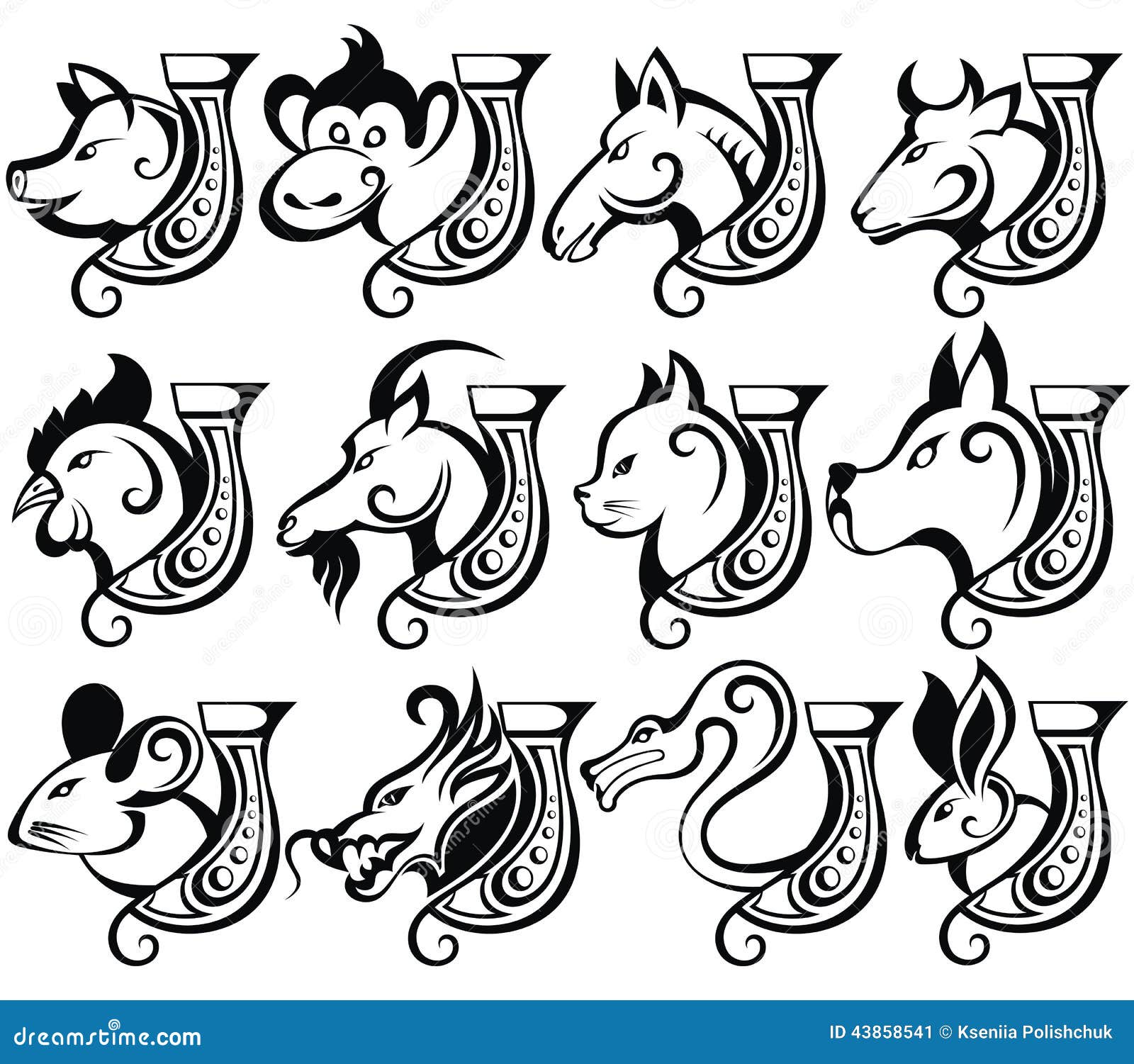  Foto zu Chinesisches Tierkreiszeichen Vektor Abbildung - Illustration von 