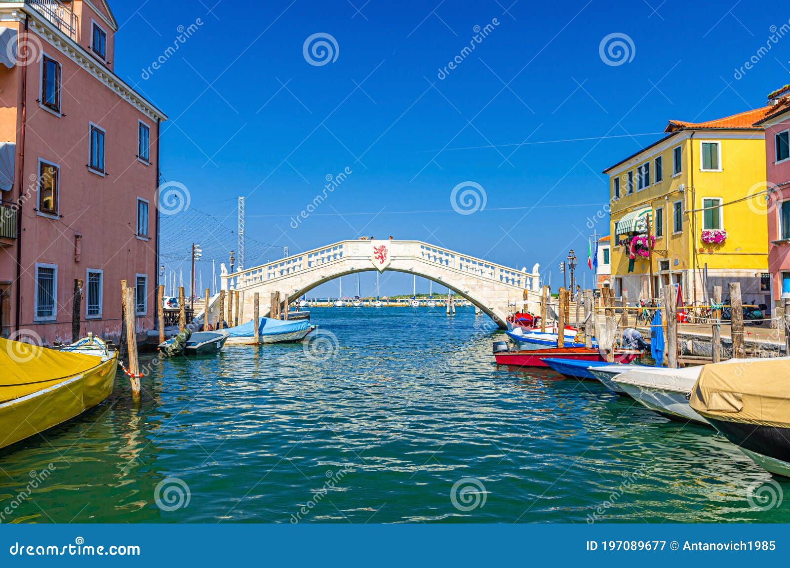 chioggia cityscape with narrow water canal vena