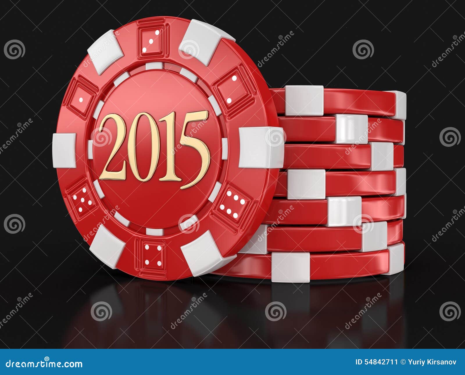 Chip of Casino 2015 (clipping Path Included) Stock Illustration