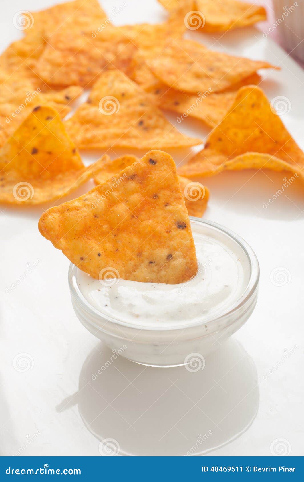 Chip in white sauce stock image. Image of meal, tasty 48469511