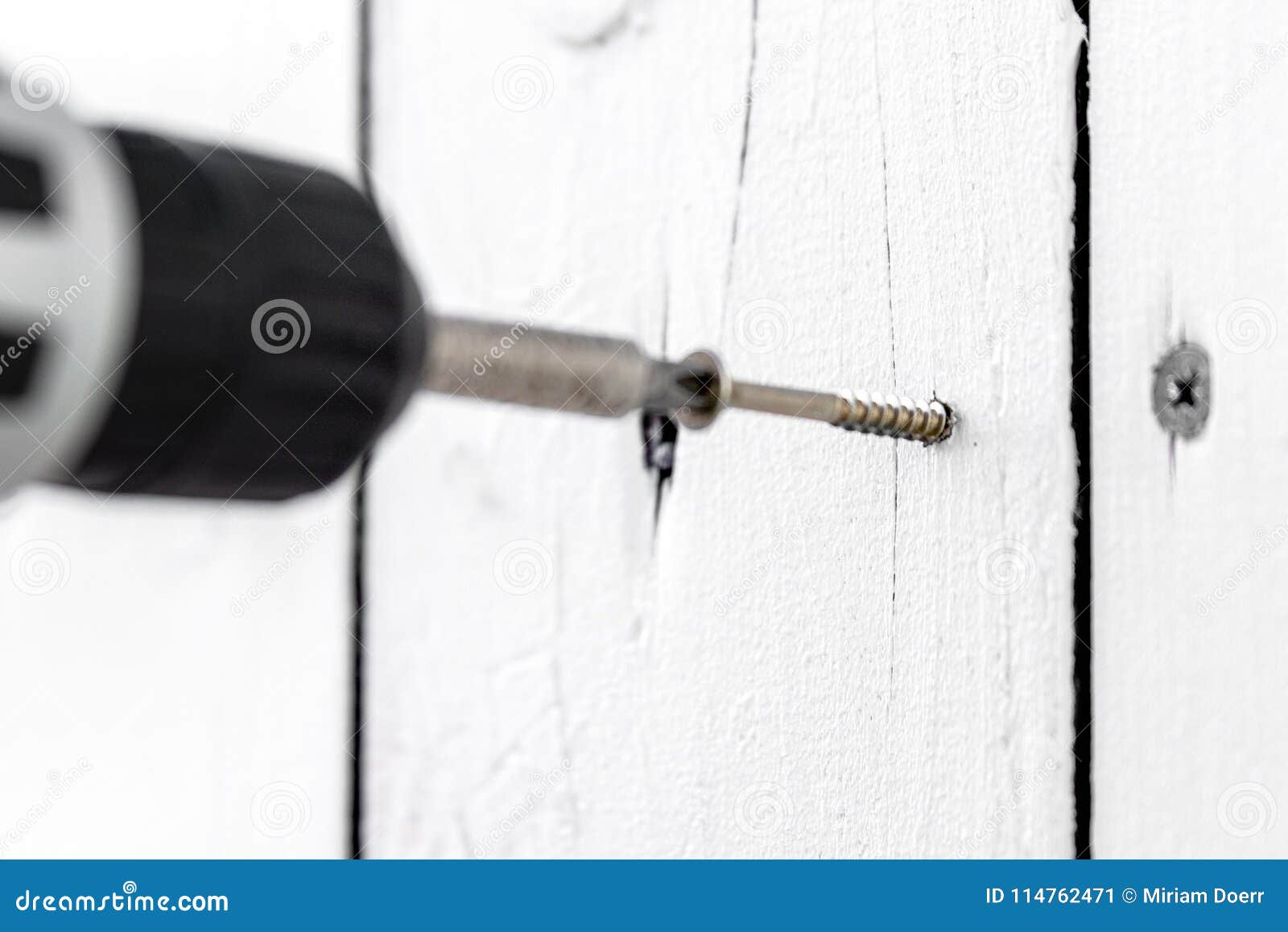 A Chipboard is Screwed into a Board Stock Image Image of metal