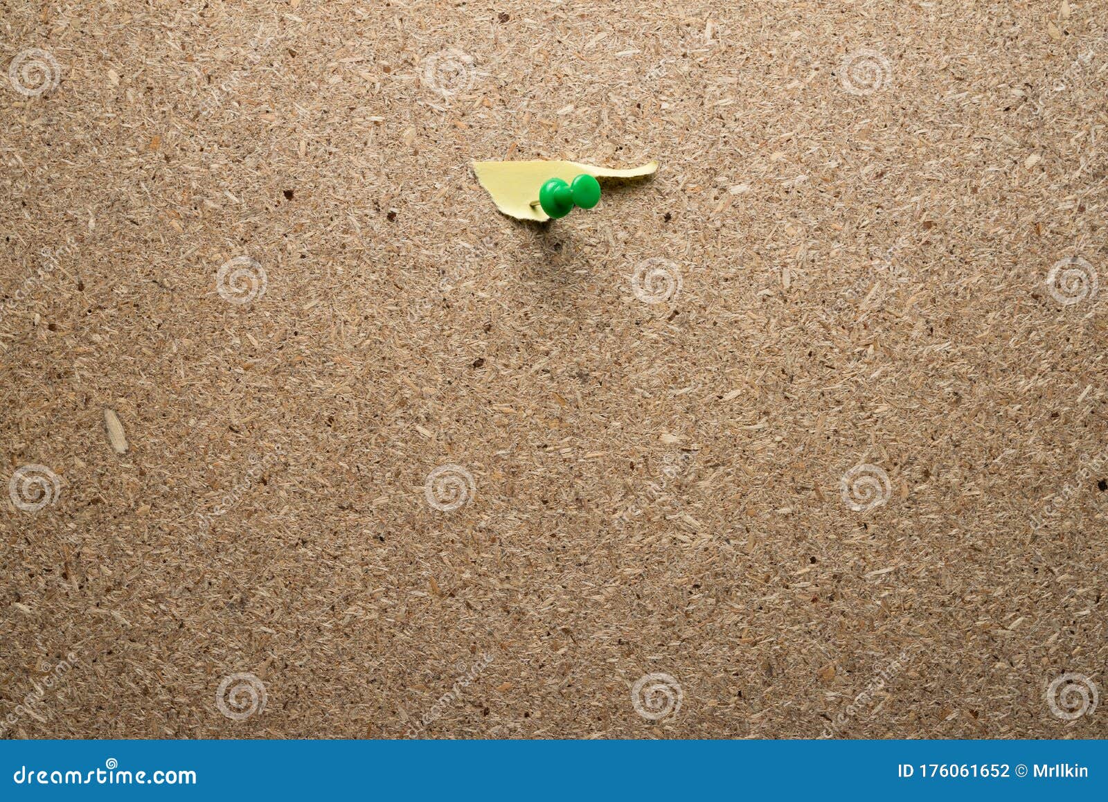 Chipboard Wall with Thumbtack and Torn Paper Stock Photo Image of