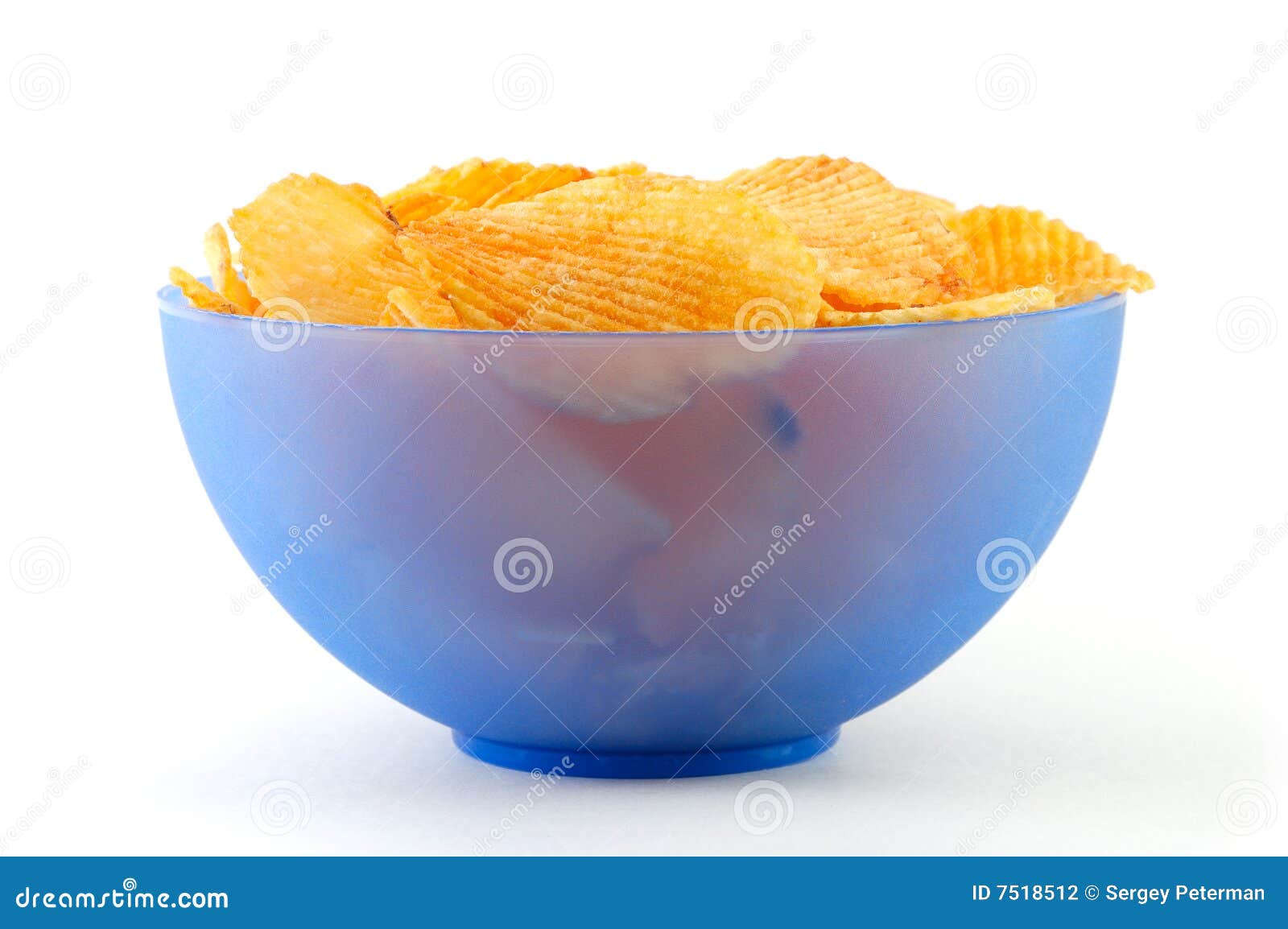 Chips in a bowl stock photo. Image of macro, crunchy, close 7518512